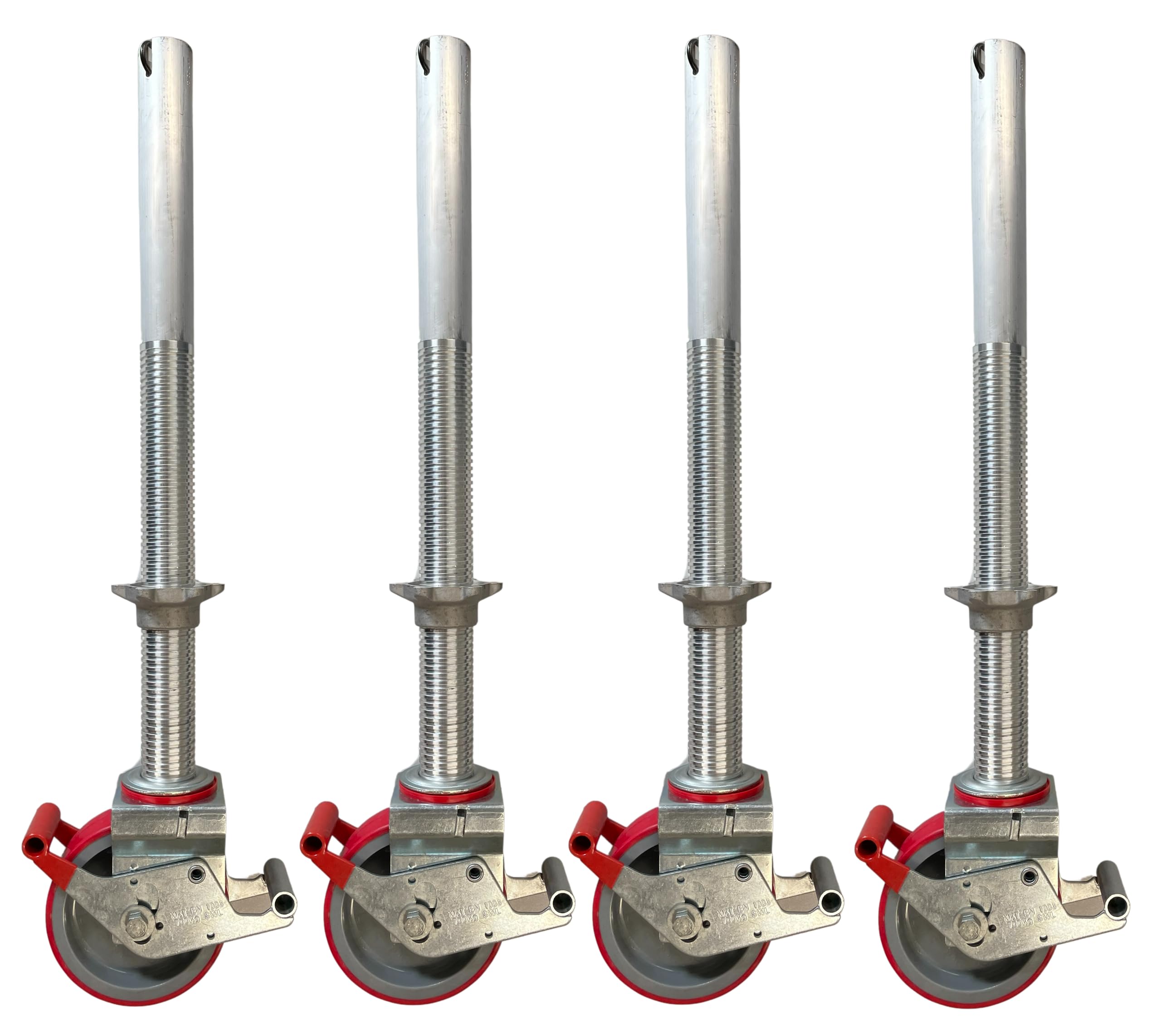 Scaffolding Tower Adjustable Legs & 150mm Castors for Industrial Alloy Scaffold Tower - Set of 4