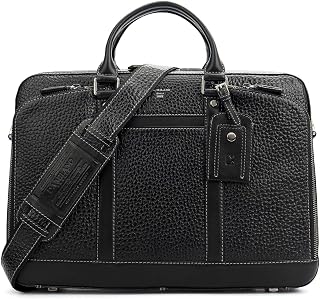 Da Milano Leather Laptop Bag for Men & for Women - Fits Upto 15" Laptop - Black (10123A)