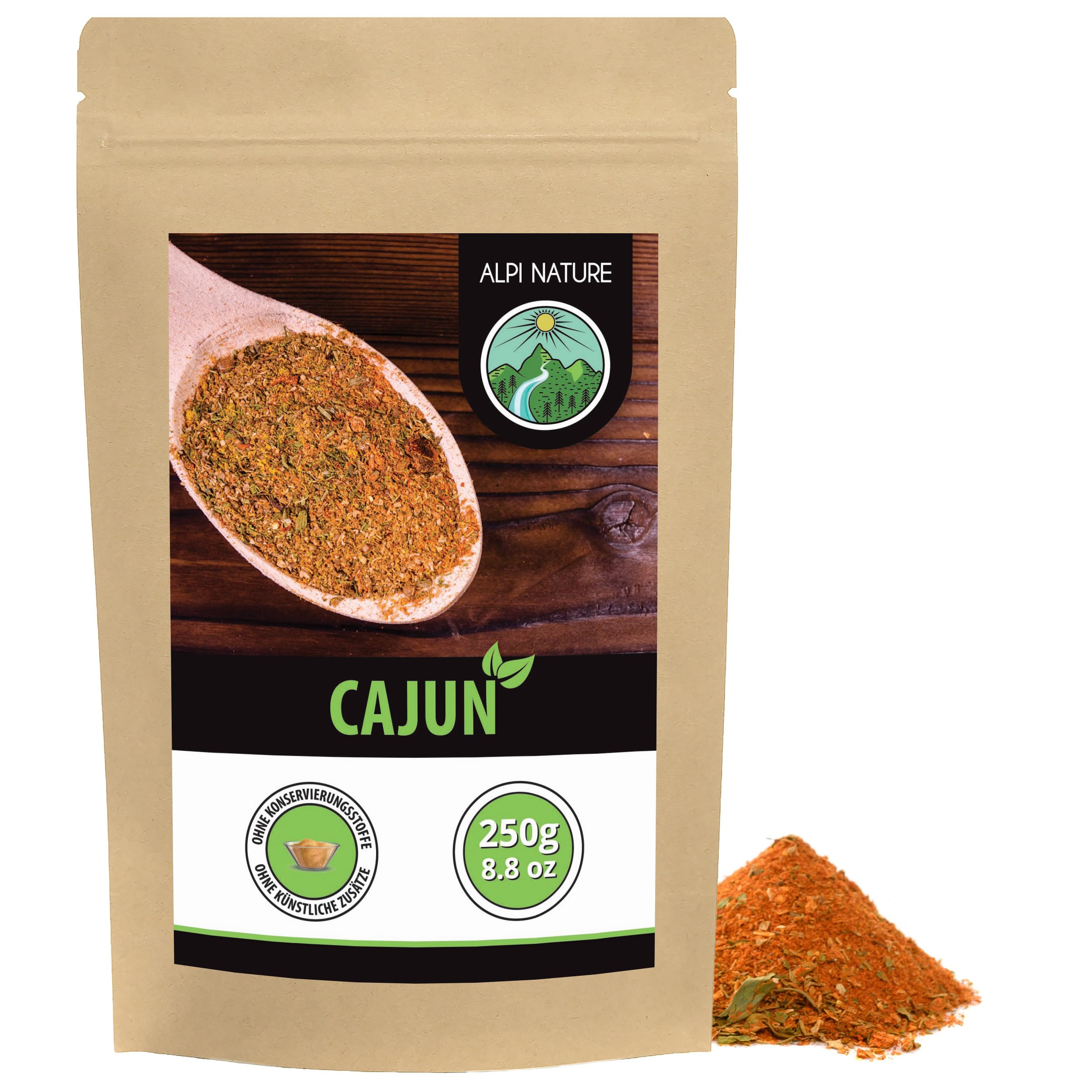 Alpi Nature Przyprawa Cajun 250g, Mieszanka Przypraw Cajun, Ostra Mieszanka do Gotowania, Przyprawy Indyjskie