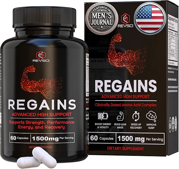 HGH Supplements for Men & Women - Regains Natural Anabolic Muscle Growth Building & Human Growth Hormone for Men, Muscle Builder for Men, Muscle Recovery Post Workout Supplement, 60 Protein Pills