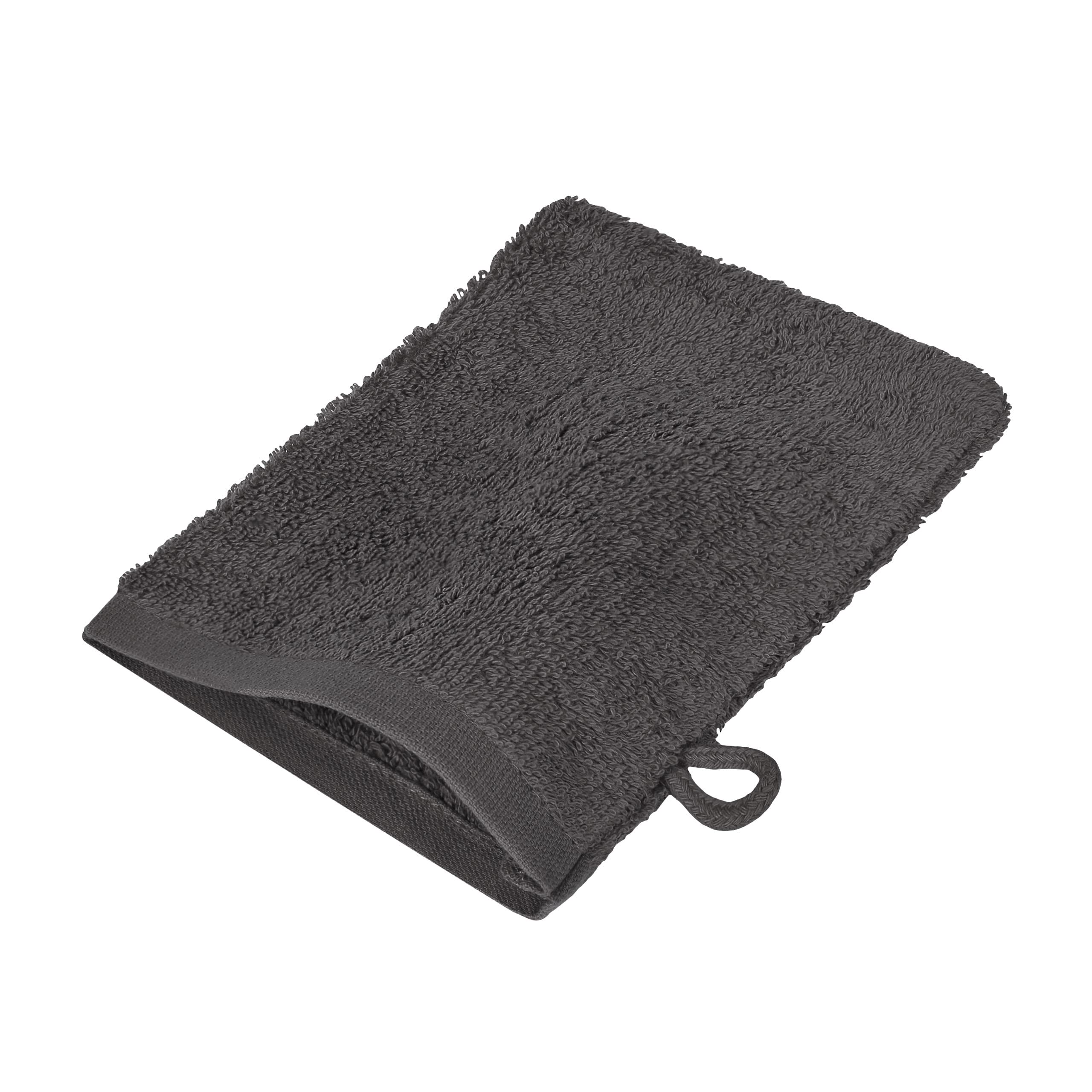 Lot de 10 pièces NatureMark Set en Tissu éponge – 4 Serviettes, 2 draps de Bain, 2 Serviettes invité, 2 Gants, Coton, Gris Anthracite