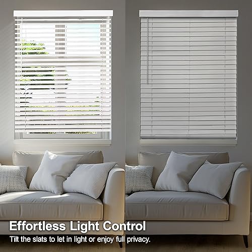 Miniatura 10 de CHICOLOGY Persianas de madera sintética, persianas de madera, cortinas de ventana, tratamientos de ventana, persianas y persianas, persianas para el