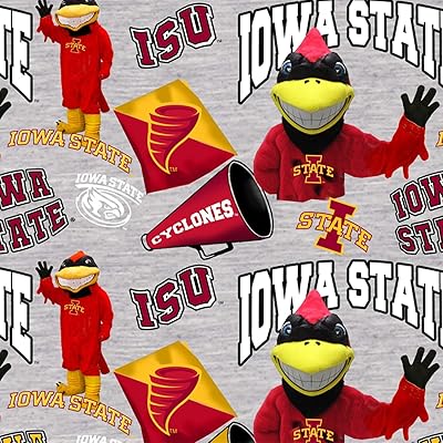 Iowa State Cyclones NCAA Heather Mascot Allover Digitally Printed 43 inches Wide 100% Cotton Fabric by Yard