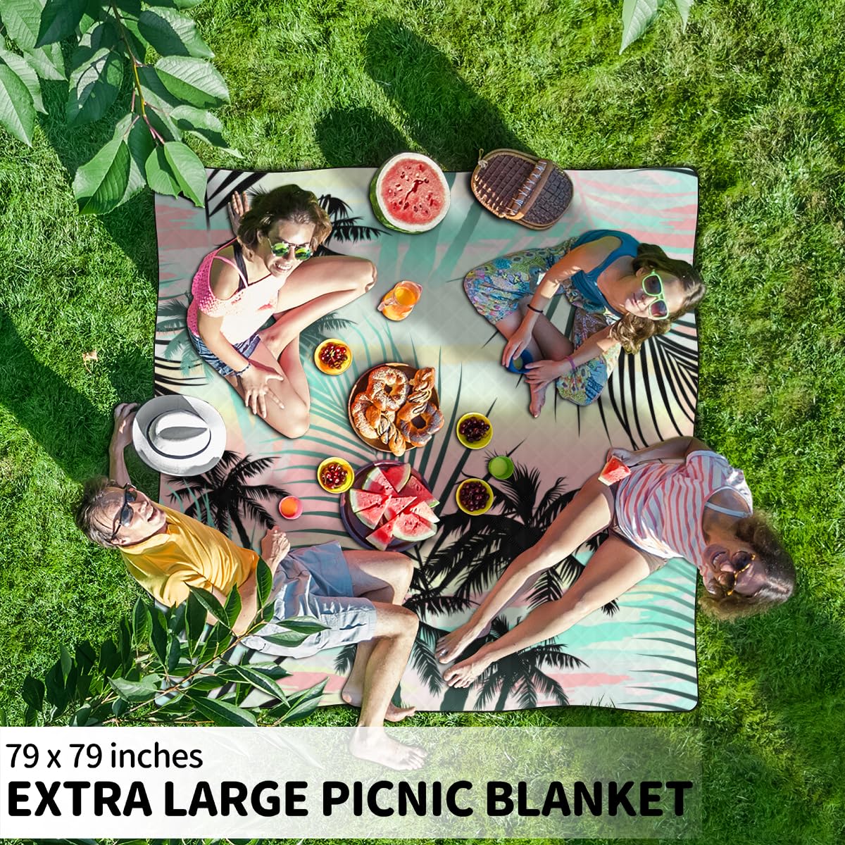 Koc piknikowy, duży, wodoodporny, odporny na piasek dywan na zewnątrz, lekki, przenośny, składany, można prać w pralce, na kemping, plażę, do parku, podróży