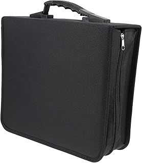 Veemoon Organizador Bolsa De Mão De 400 Cds Bolsa De Armazenamento De Tecido Organizadora Bolsa De Armazenamento Bolsa De Dvd Estojo De Transporte De Dvd Carteira Portátil Bolsa De CD