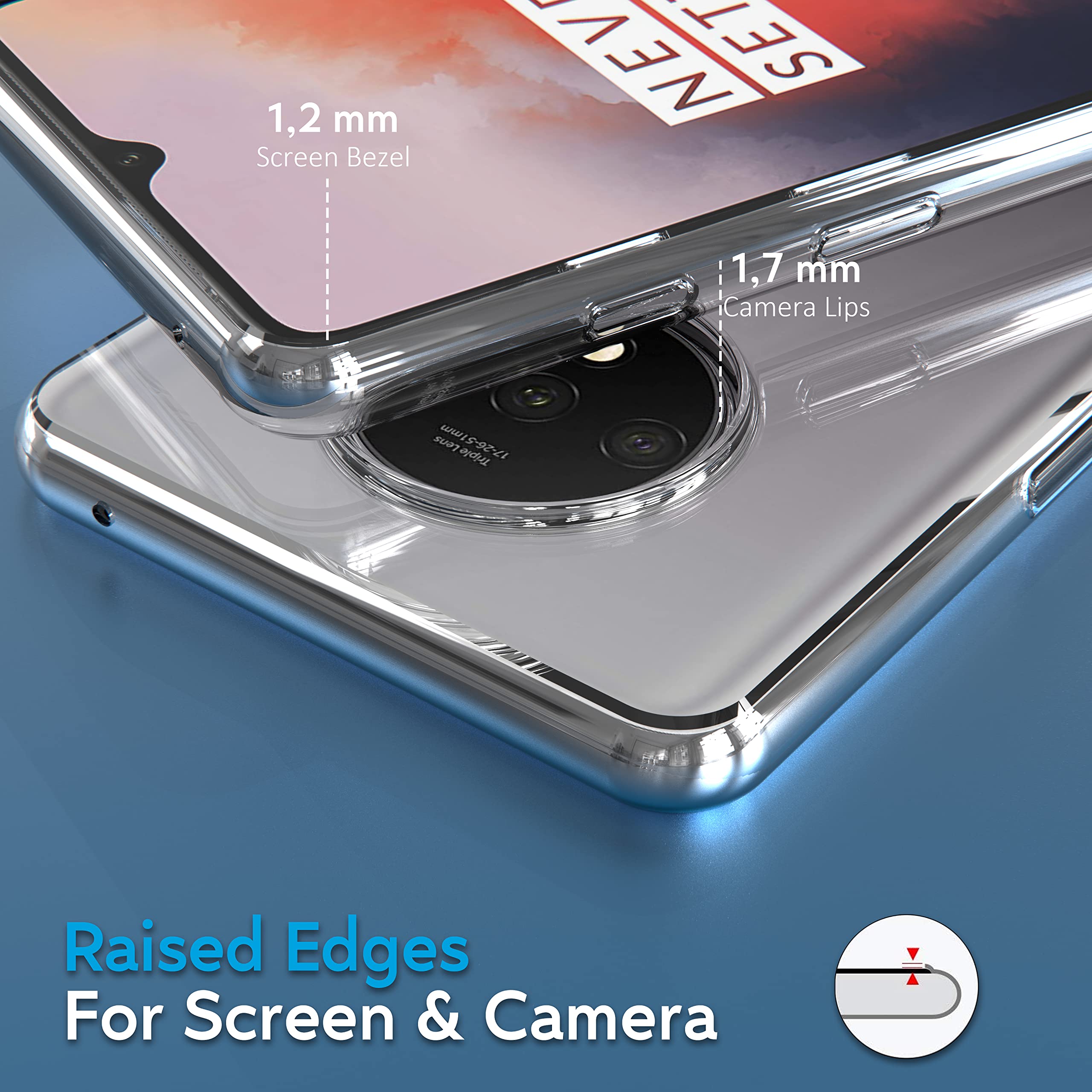 Cover Per OnePlus 7T Con Farfalle: Custodia Trasparente In TPU Morbido, Antiurto E Antigraffio, Compatibile Con HD1900/1901/1903/1905/1907