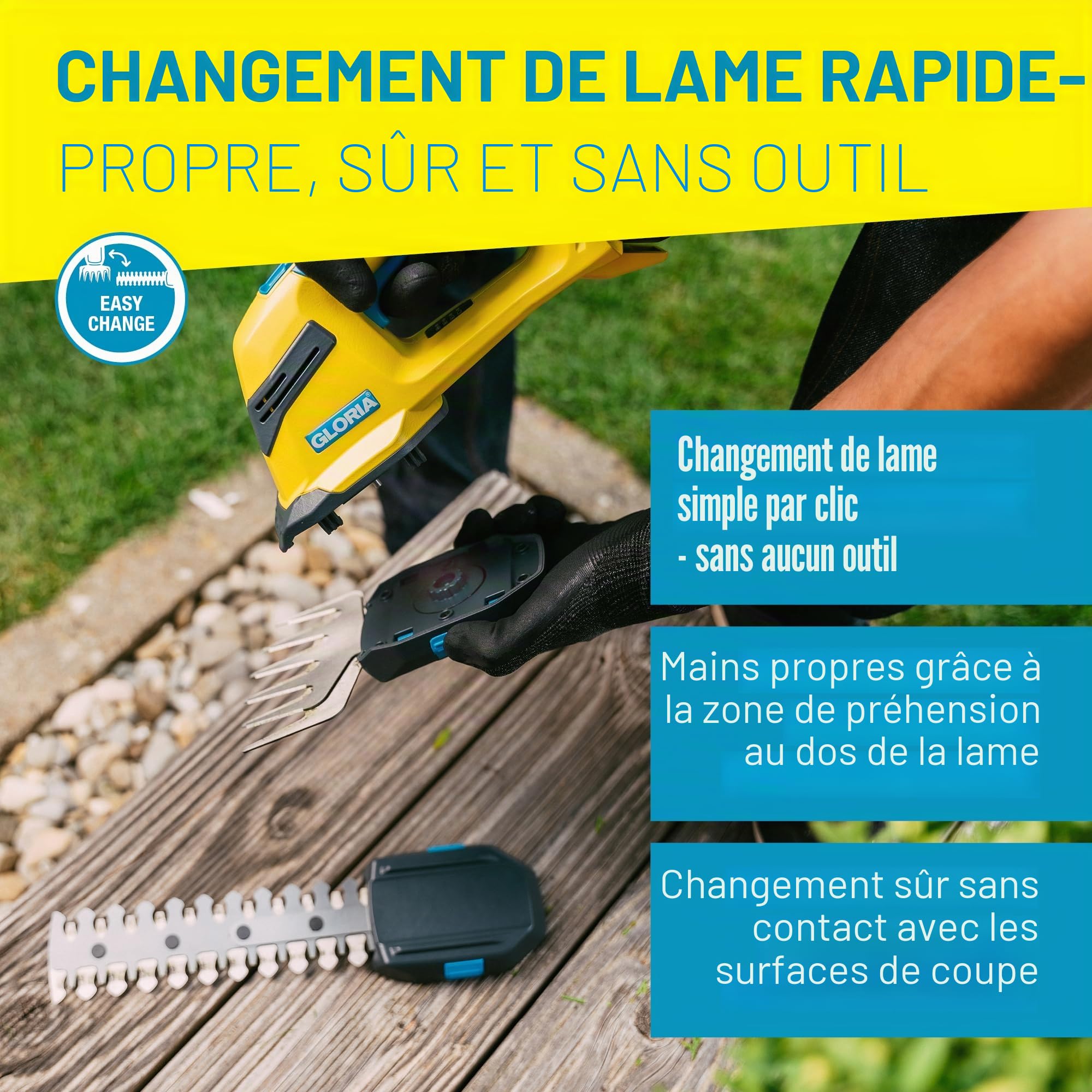 GLORIA Cisaille Gazon FineCut 18V Compact | Compatible Batterie Bosch