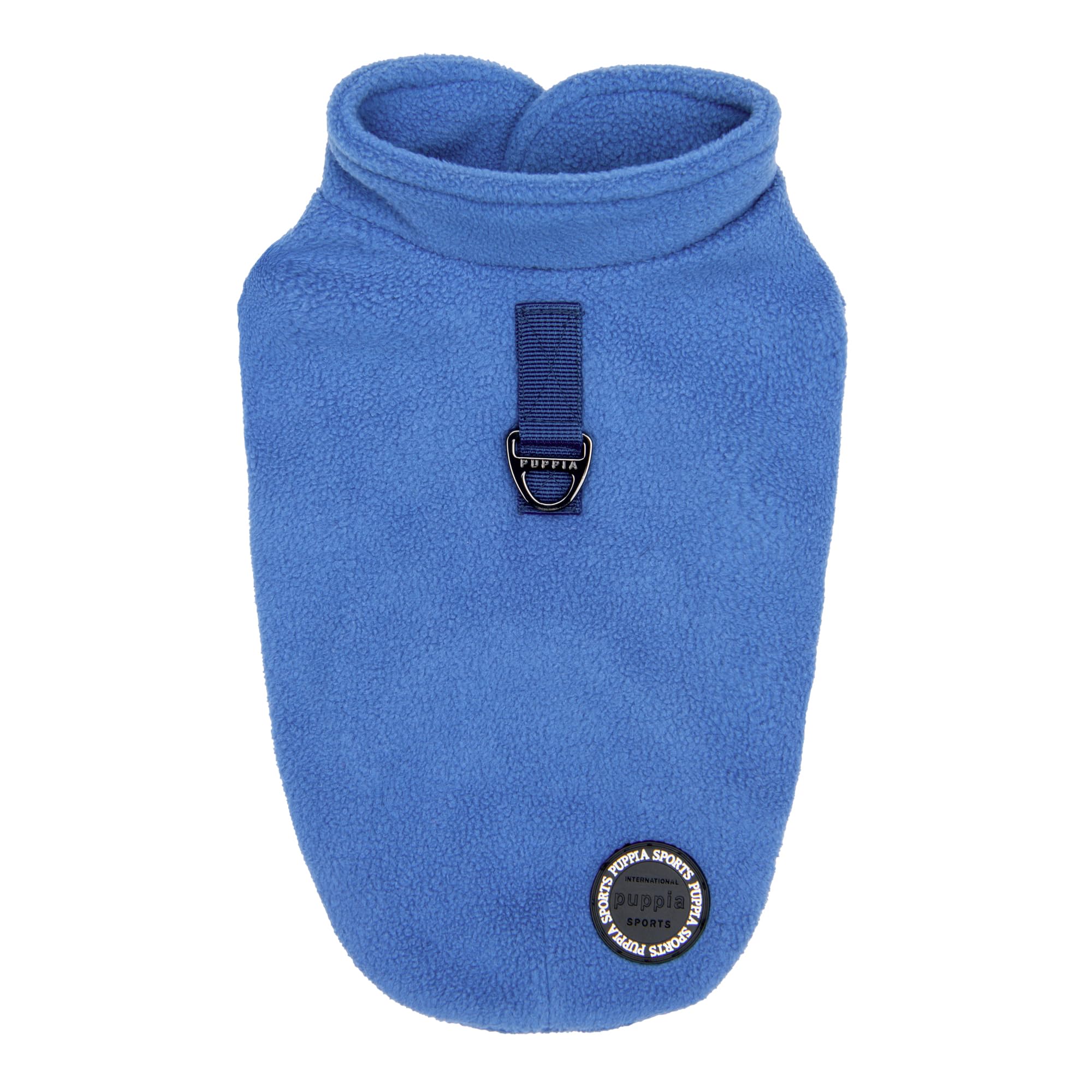 Puppia Lucius Warm Winter Mock Neck Polar Fleece Shirts with Integrated Harness for Small and Medium Dogs Royal Blue, Medium