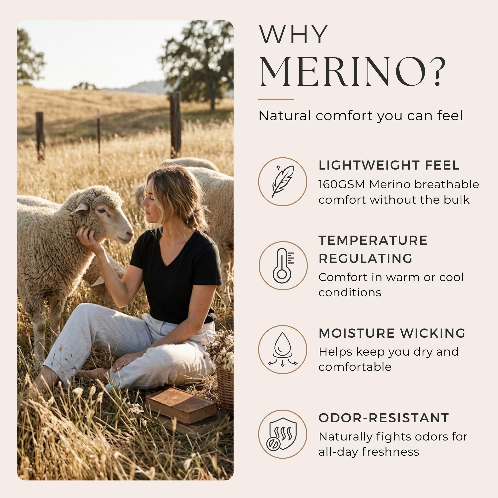 menique Maglietta da donna in 100% merino, a maniche corte, girocollo, protezione dai raggi UV, UPF 35, leggera, traspirante, termica, estiva, per escursionismo, corsa, fitness