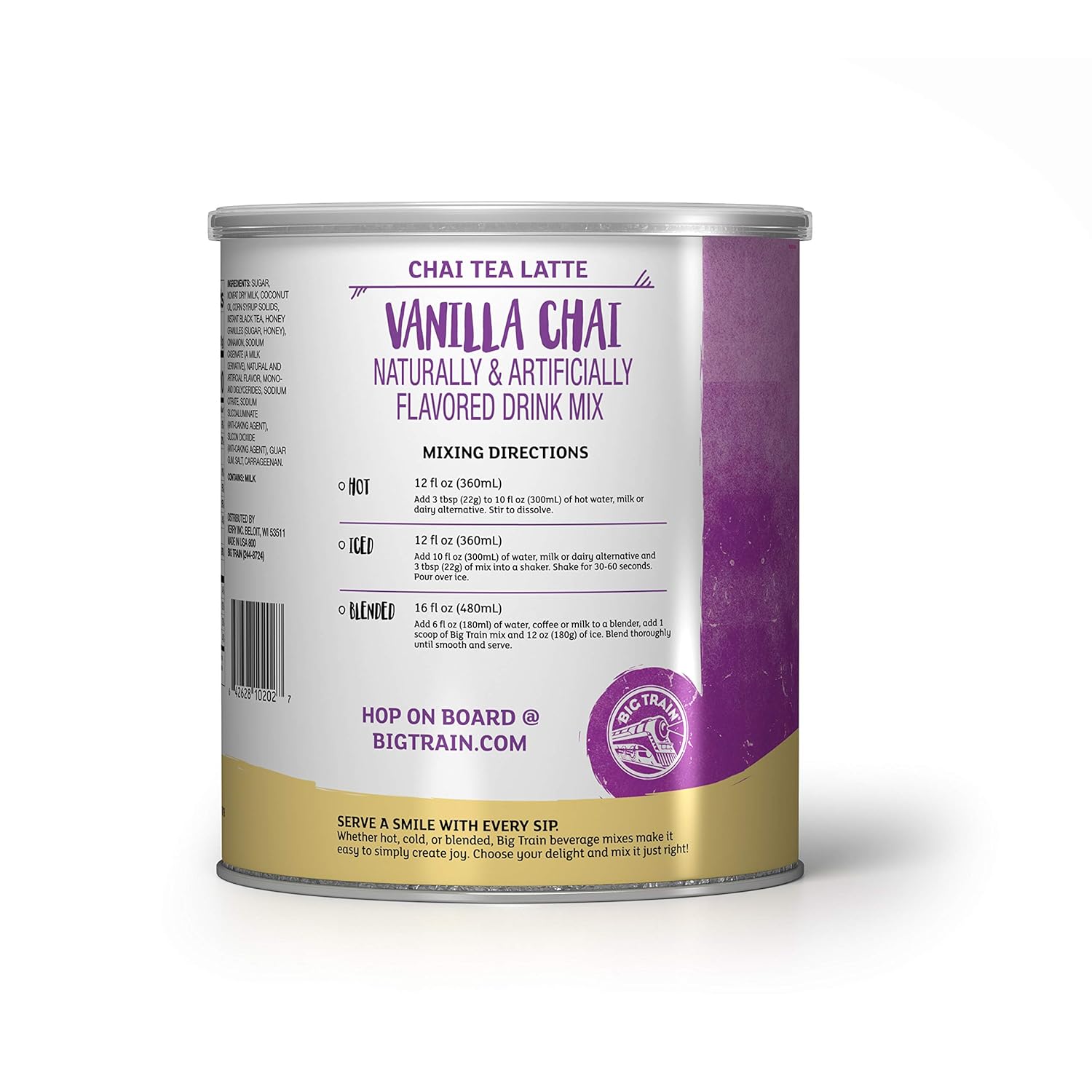 Big Train Vanilla Chai Tea Latte Instant Powdered Mix, 1.9 Pound : Chai Teas : Everything Else