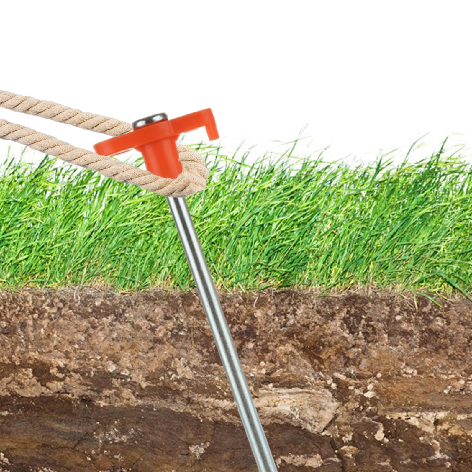Lot de 40 piquets de tente en métal robuste de 25 cm - Piquets de tente en métal antirouille - Piquets d'auvent en acier galvanisé pour auvent extérieur, camping - Orange