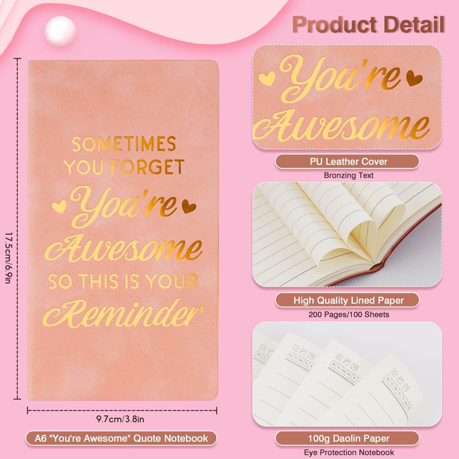 Friendship Gifts for Women Inspirational Quote Notebook Gift, Best Friend Motivational Gift - Image 3