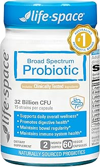 Premium Broad Spectrum Probiotics, 2 Month Serving, 32 Billion CFU & 15 Diverse Strains, Formulated for Daily Digestive Health & Immune Health, Probiotics for Women & Men, 60 Veg Capsules