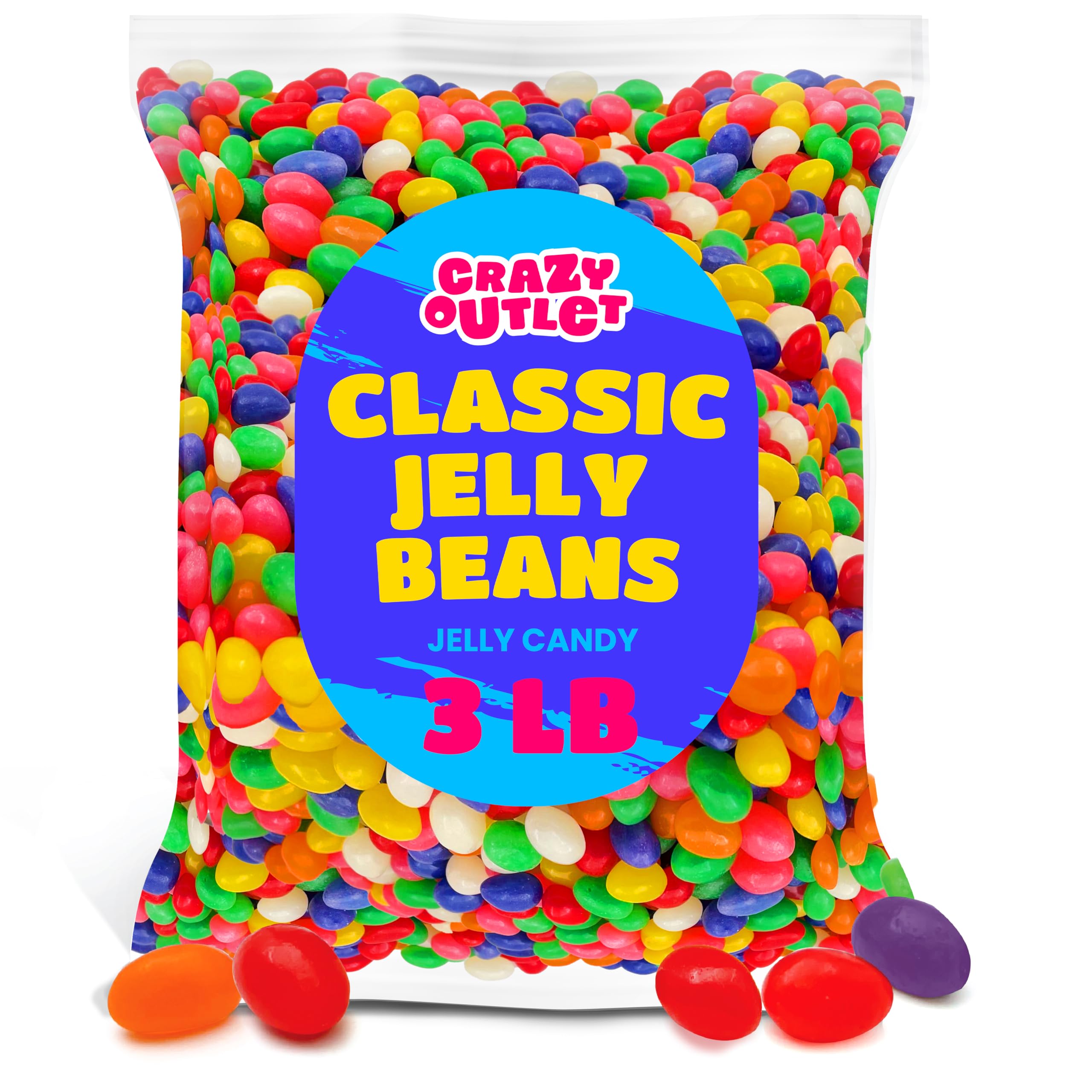 Jelly Beans Candy - 3 Pound Bulk Pack - Assorted Fruit and Licorice Flavors
