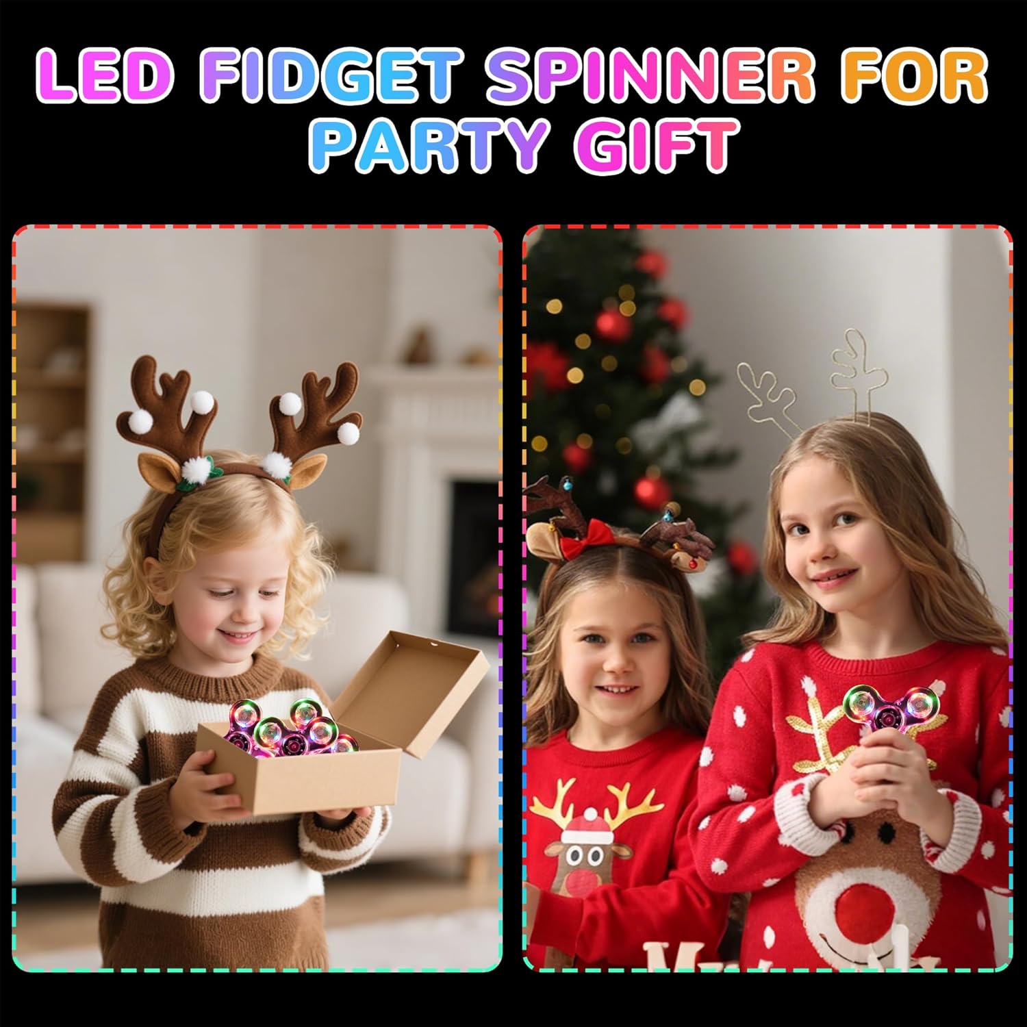 WELLVO 1Pcs LED Fidget Spinner for Kids Adults, Light up Sensory Fidget Toys for Kids 4-8 8-12 Anxiety Stress Relief, Classroom Prizes Glow in The Dark Hand Spinner Boys Girls Birthday Gifts
