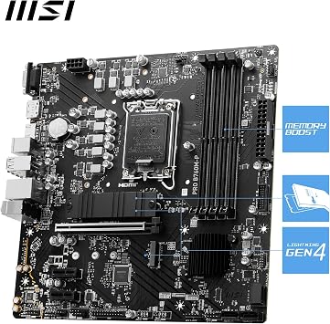 MSI PRO B760M-P Intel B760 Soket 1700 DDR5 6800(OC) MHz mATX Gaming (Oyuncu) Anakart