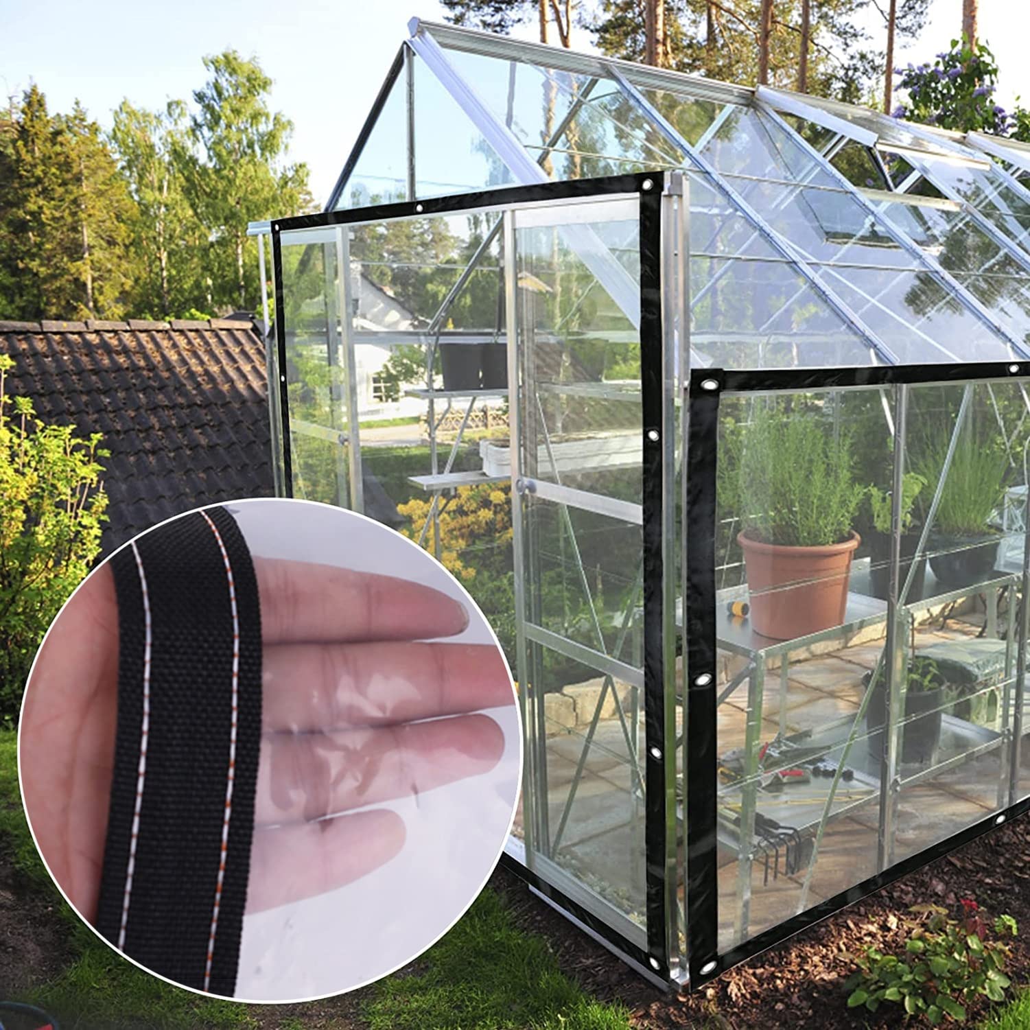 3.5×4 m Transparant Waterdicht Zeil, Transparant En Waterdicht