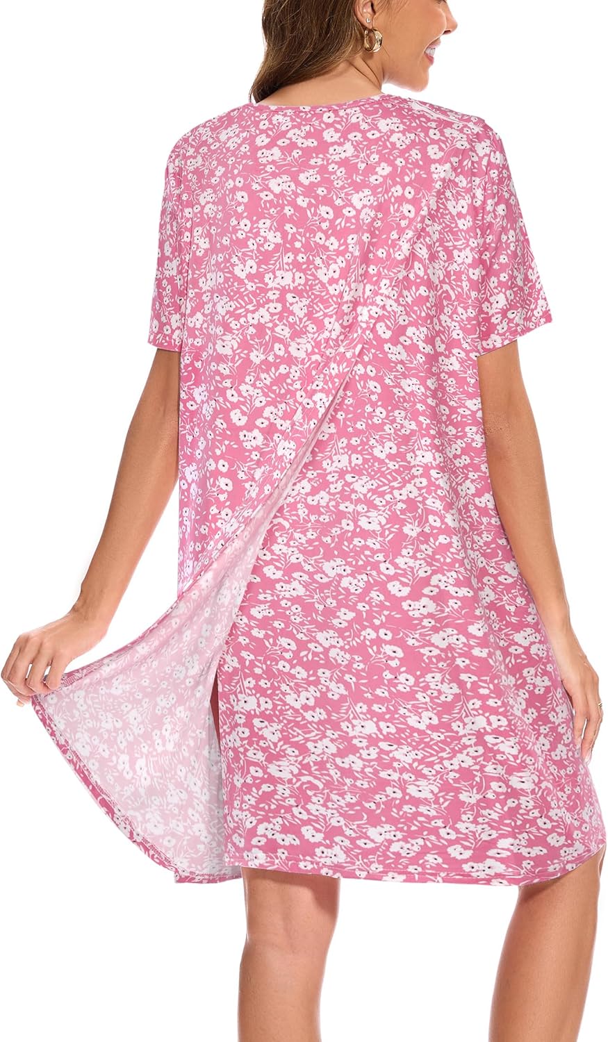 AVIIER Hospital Gowns for Women Open Back Adaptive Clothing Nightgowns Post Shoulder Surgery Dress - Image 2