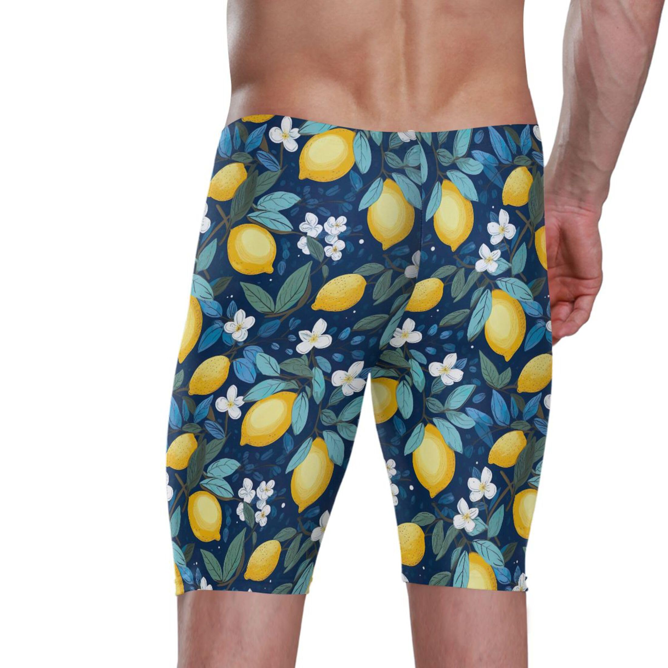 UMIRIKO Lemon Flowers Swim Jammers for Men Athletic Durable S B0401786