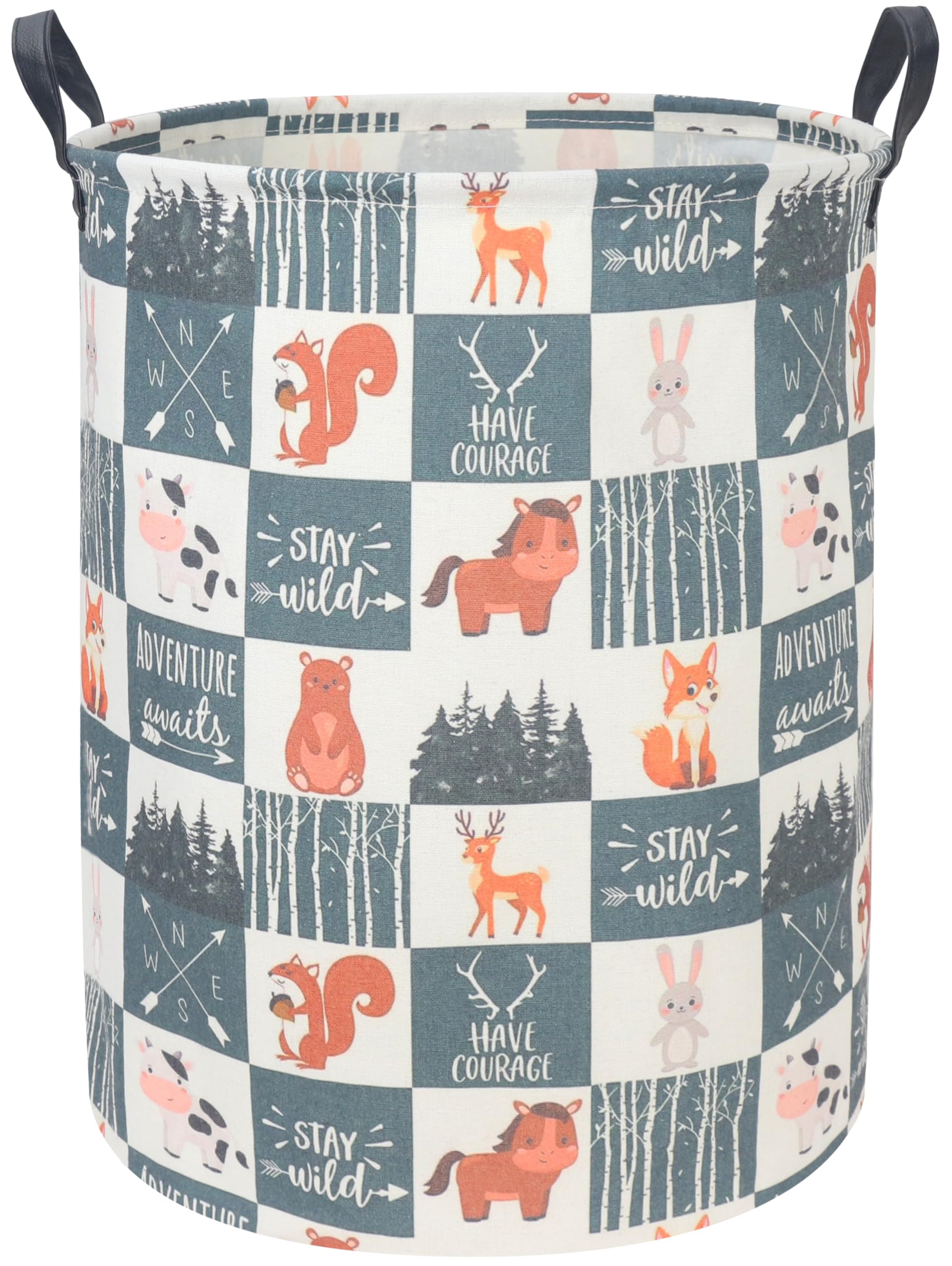 FXOLCSHE Baby Laundry hamper,Nursery Baby Hamper,Waterproof Baby Clothes Hamper with Handles,Nordic style laundry basket,Safari park Room Decor,Gift Baskets(Cute animal)