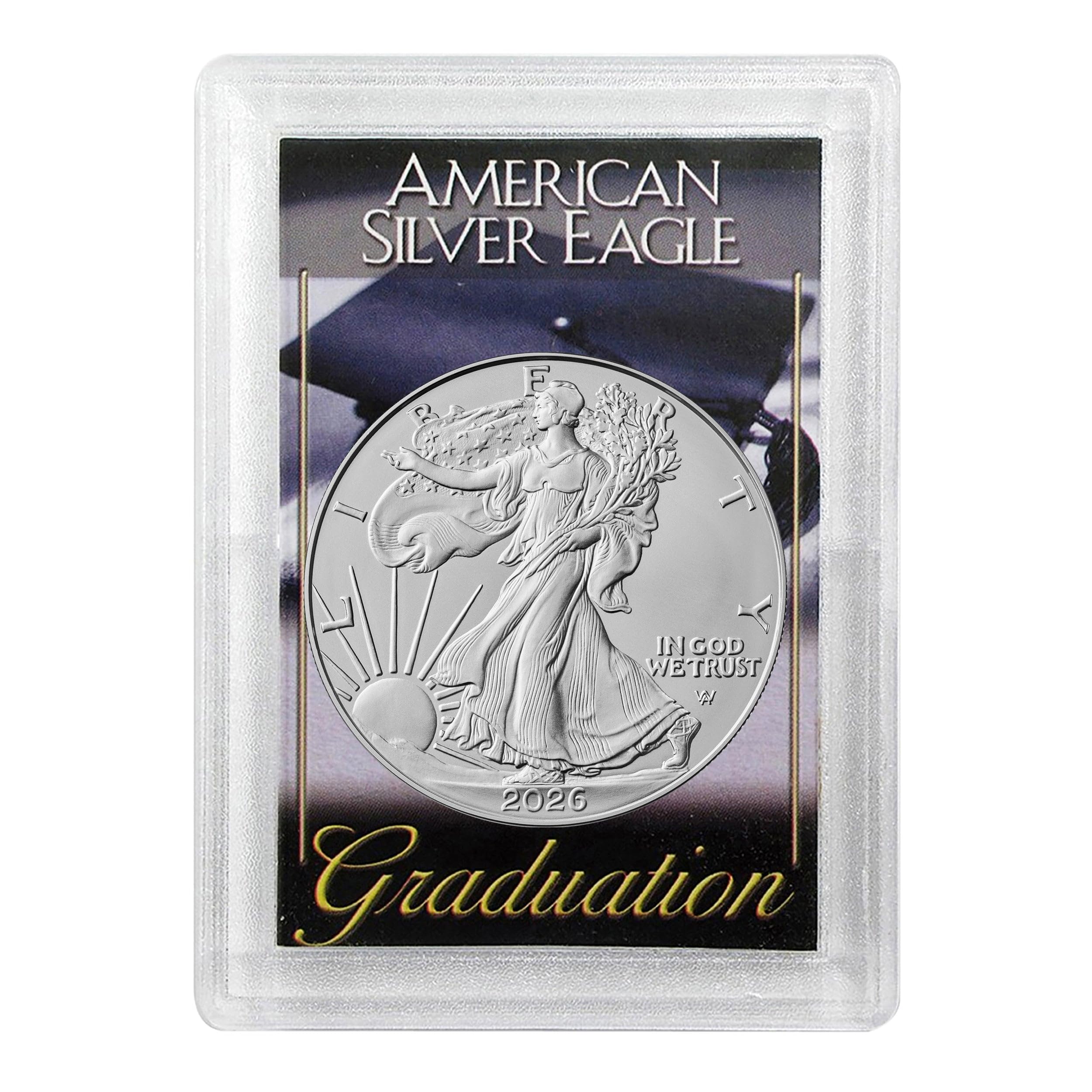 2026 U.S. Silver Eagle 1 oz Brilliant Uncirculated in Graduation Holder Dollar Uncirculated US Mint
