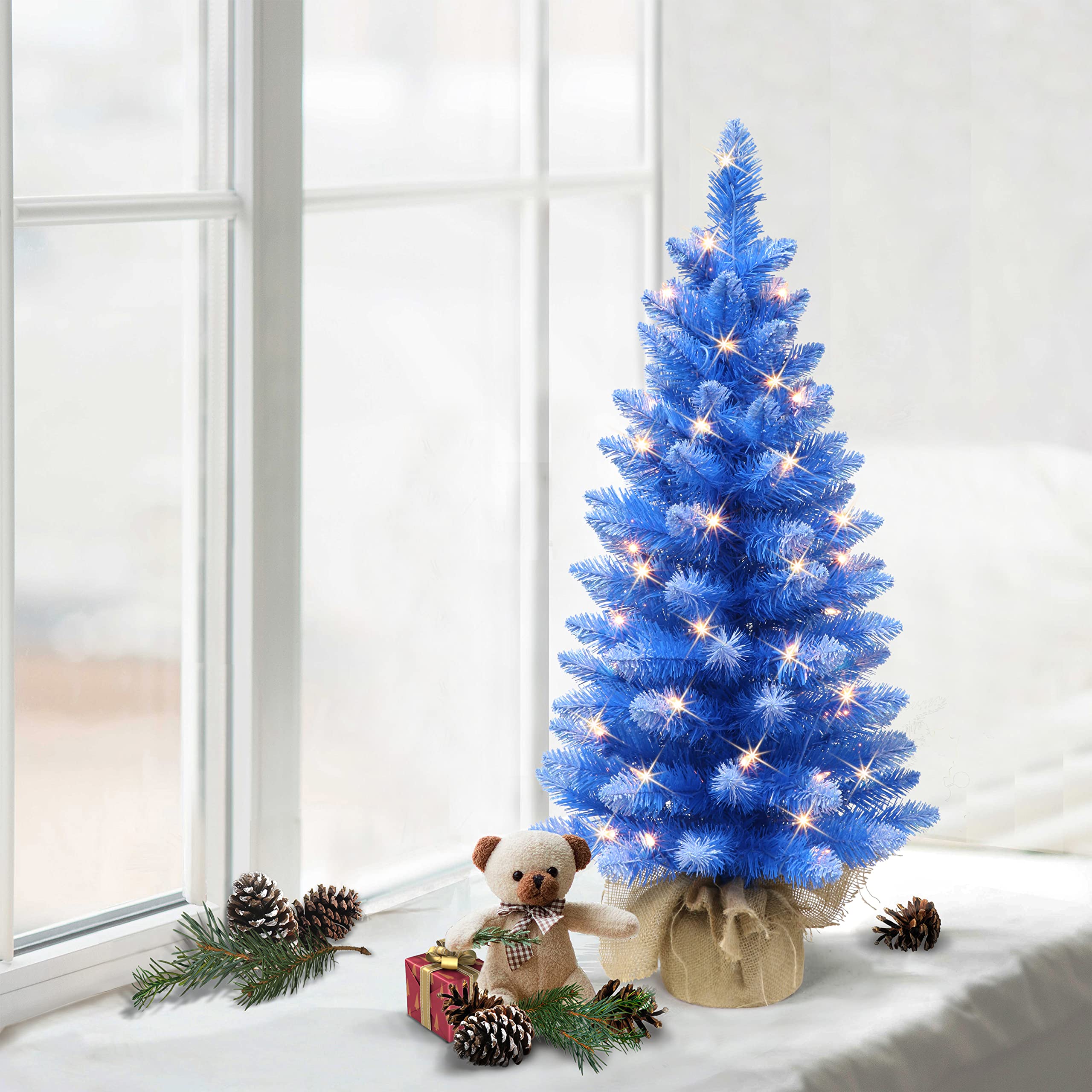 Amazon.com: 3 ft Pre-lit Fashion Blue Tree, 97 Tips, 50 UL Clear