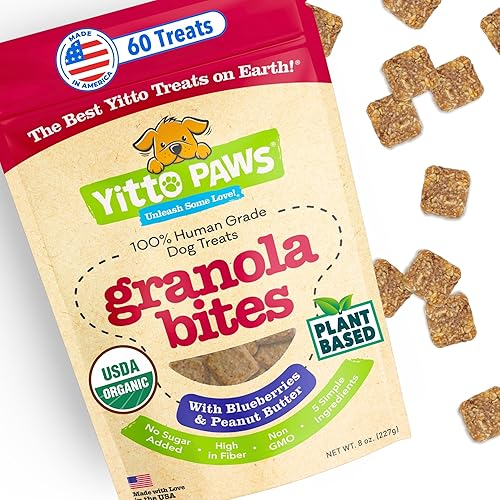 Yitto Paws Golosinas orgánicas para perros Galletas saludables para perros grandes, medianos y pequeños, cachorros y entrenamiento, bocadillos de