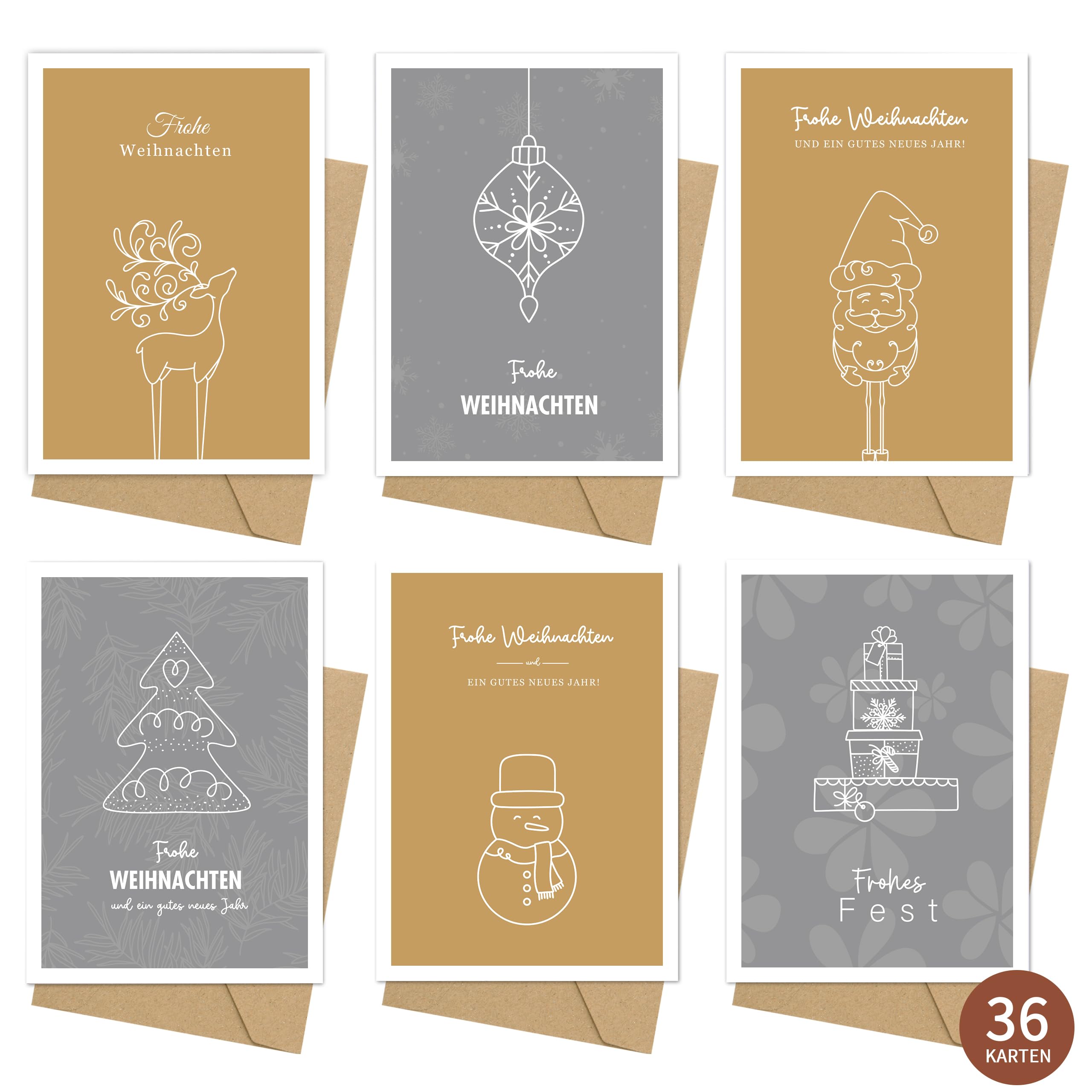 36 Pack Christmas Cards Blank Foldable Christmas Cards With Envelope Sticker, Christmas Gift Card, Christmas Gift Card For Friends And Family
