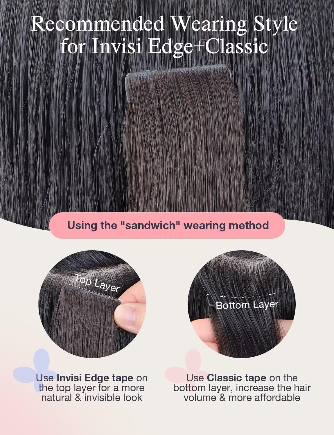 DOORES Tape in Balayage Natural Black to Light Blonde 20 Inch 20pcs 50g Human Hair Extensions Tape in Straight Real Natural — view 107