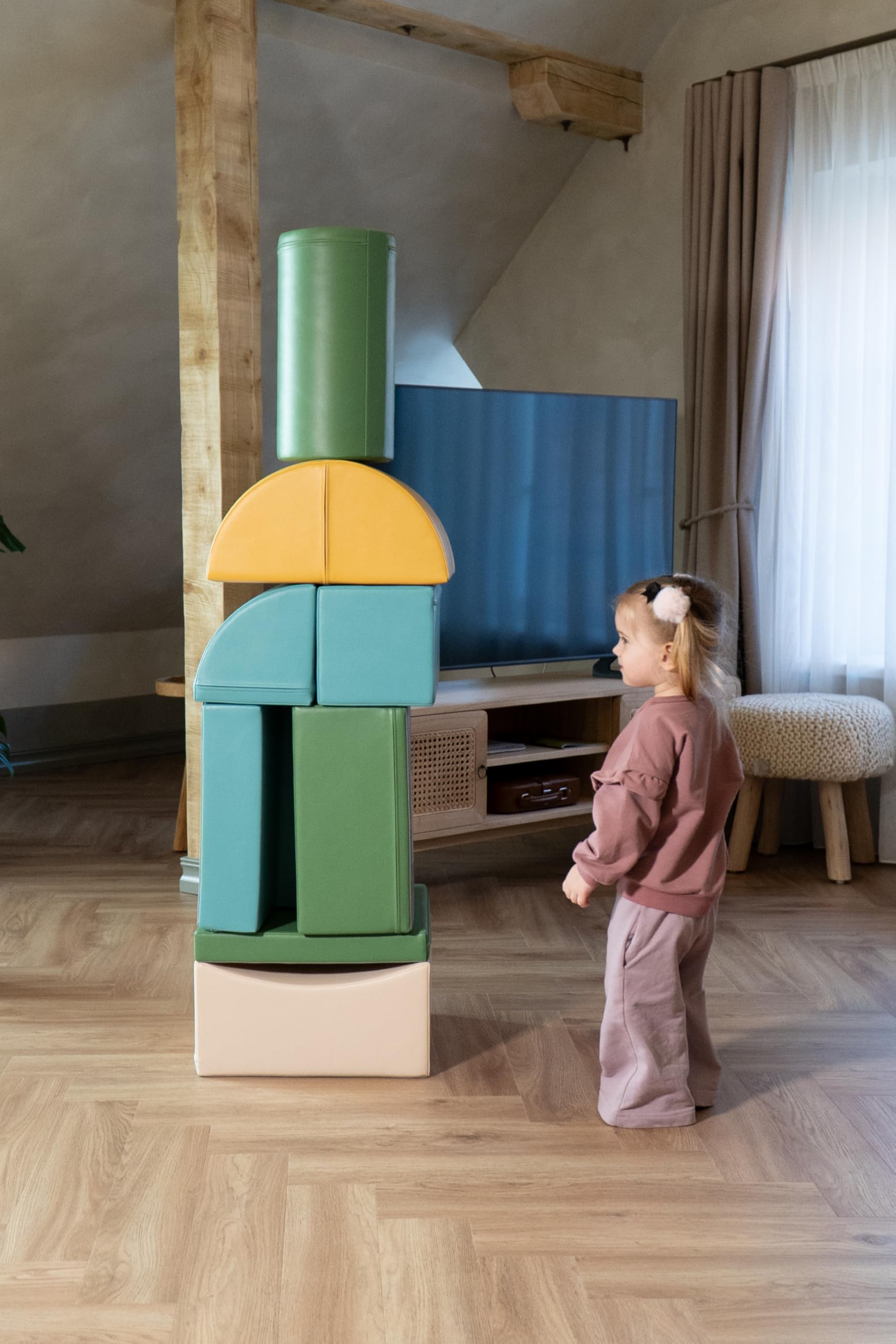 IGLU SOFT PLAY Adventurer 8-teiliges Kletterset (Pastel Sea) | Firm Step Schaumstoff | Veganes Leder | CE-zertifiziert | Fördert Klettern & Motorik | Leicht zu Reinigen | Leicht