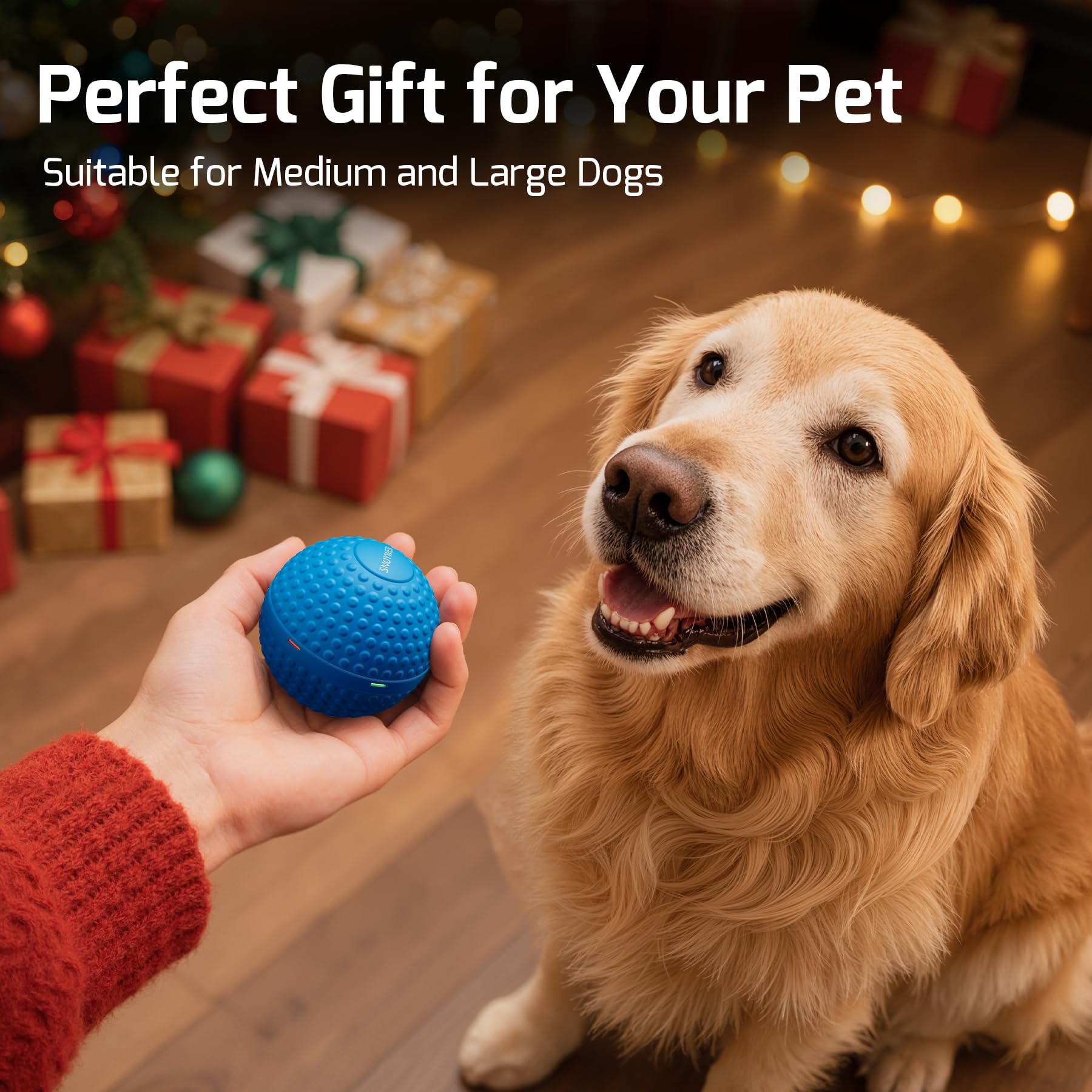 Pelotas interactivas para perros, juguete inteligente para perros medianos y grandes, material de goma resistente a las mordidas, movimiento automático, rotación, rebote, IPX7 impermeable, juguete de