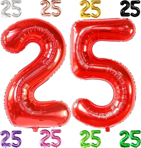 Miniatura 10 de KatchOn Globo gigante morado del número 25 40 pulgadas globo de 25 años globo morado del número 25 decoraciones de cumpleaños 25 para mujer globo de