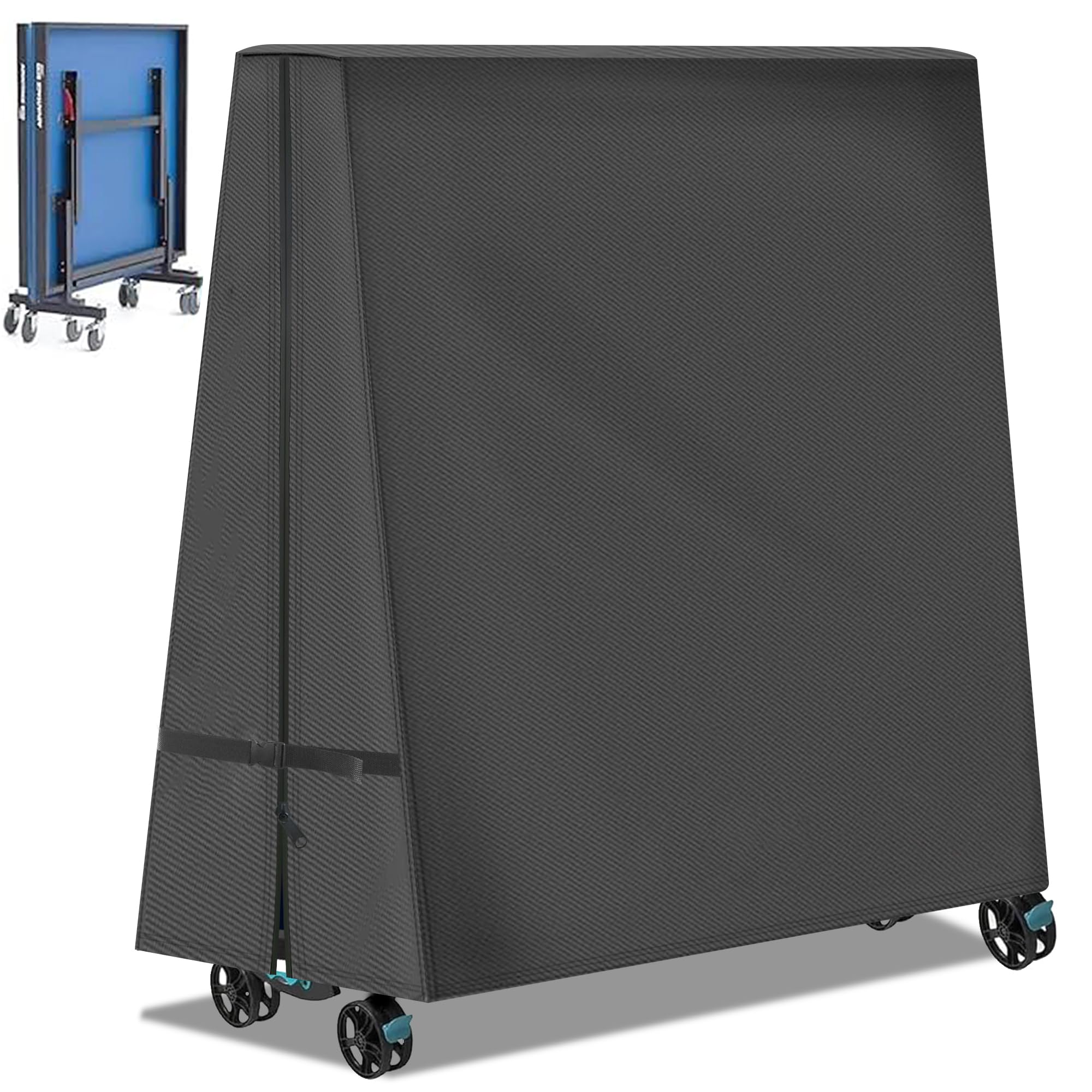 Outdoor Ping Pong Table Cover, 600D Waterproof Sunproof Indoor & Outdoor Fits Universal Folding Tables and Flat 9x5 FT Tables Tennis — image 1