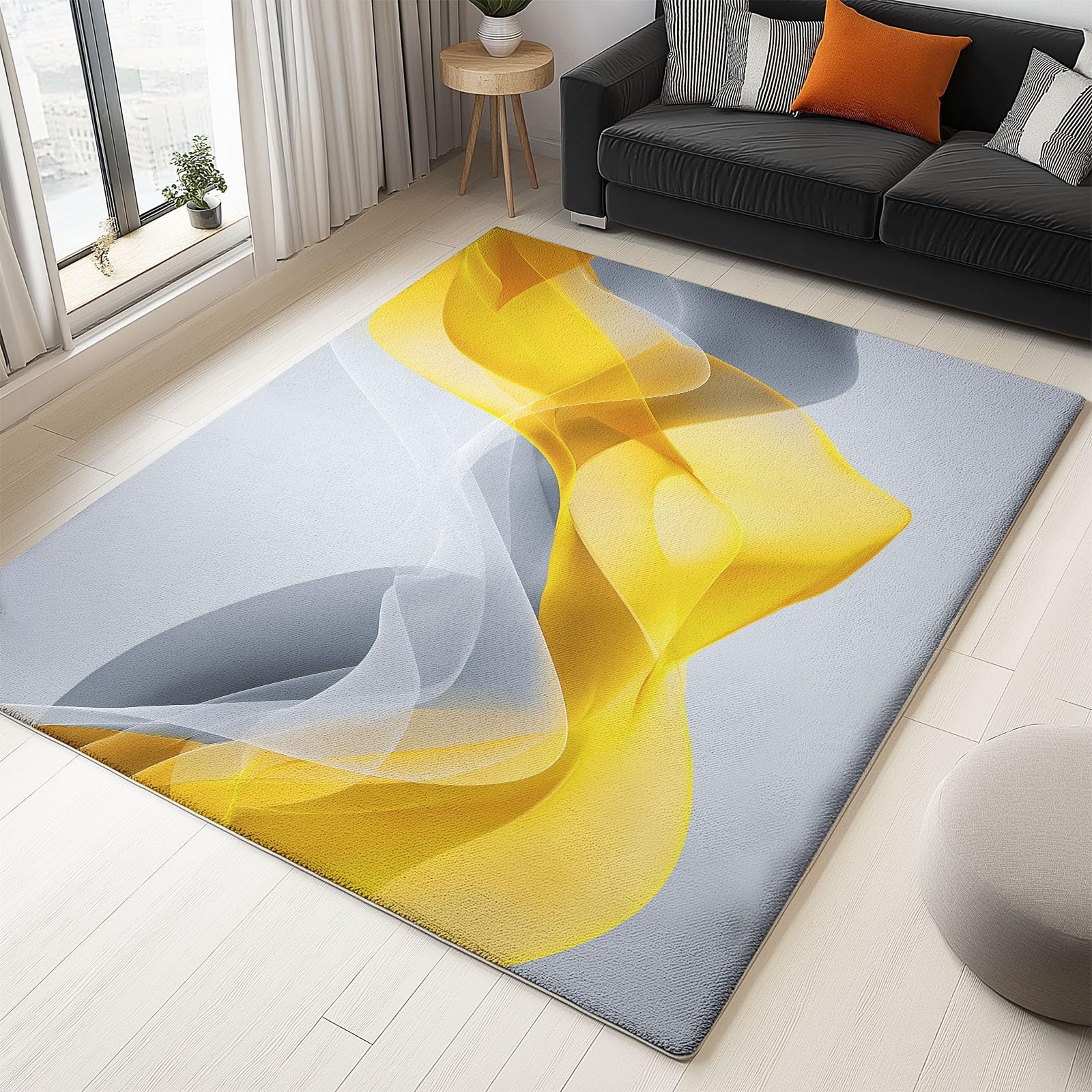 Générique Tapis De Salon 140 x 200 cm, Tapis Lavables Vagues Fluides Rayures avec Dos Antidérapant, Doux et Facile d'entretien, pour Cuisine Salle à Manger Bureau et Chambre Minimalisme