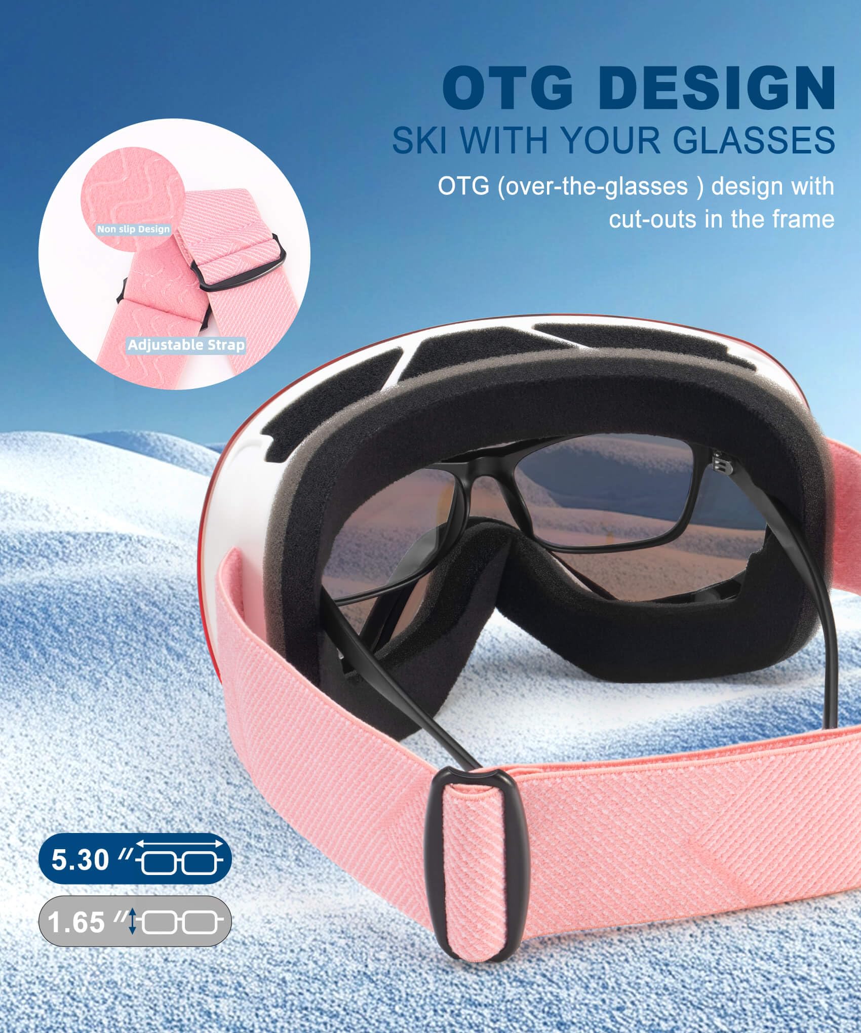 Confezione da 2 occhiali da sci per uomo e donna, occhiali da neve antinebbia, occhiali da snowboard con protezione UV al 100%