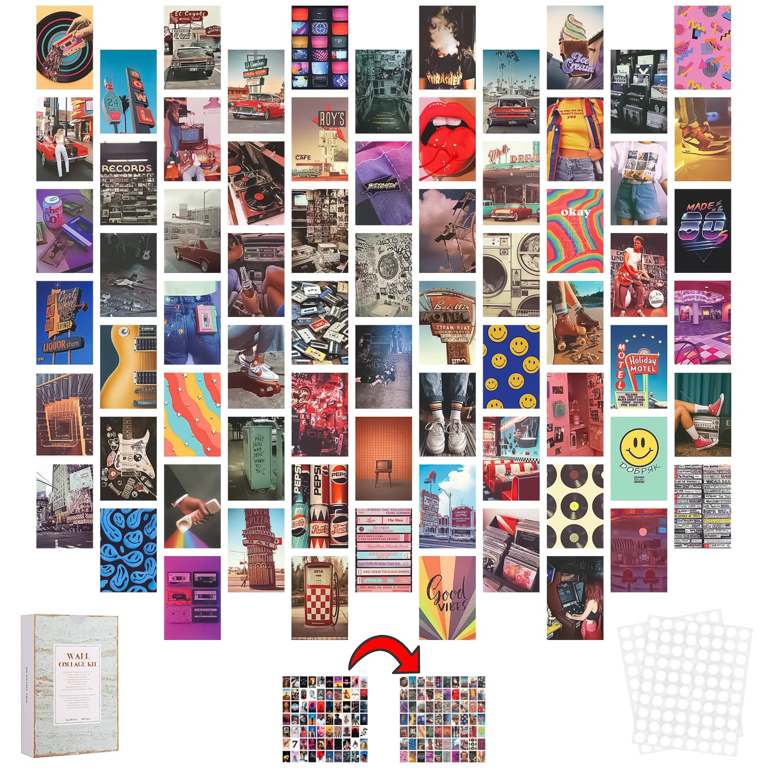 Buy YXHZVON 70 Piece Wall Collage Kit Vintage s, Aesthetic Picture for
