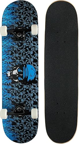 Krown Pro Skateboard Complete Blue Flame 7.75 in