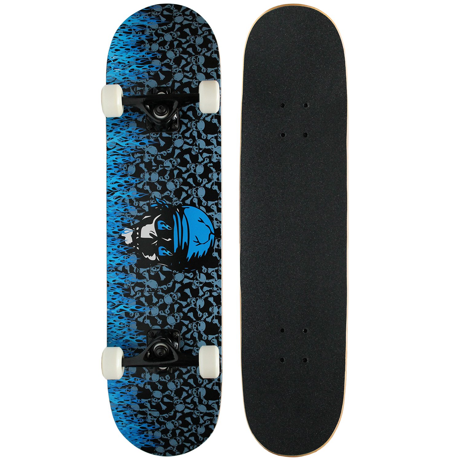 Krown Pro Skateboard Complete Blue Flame 7.75 in