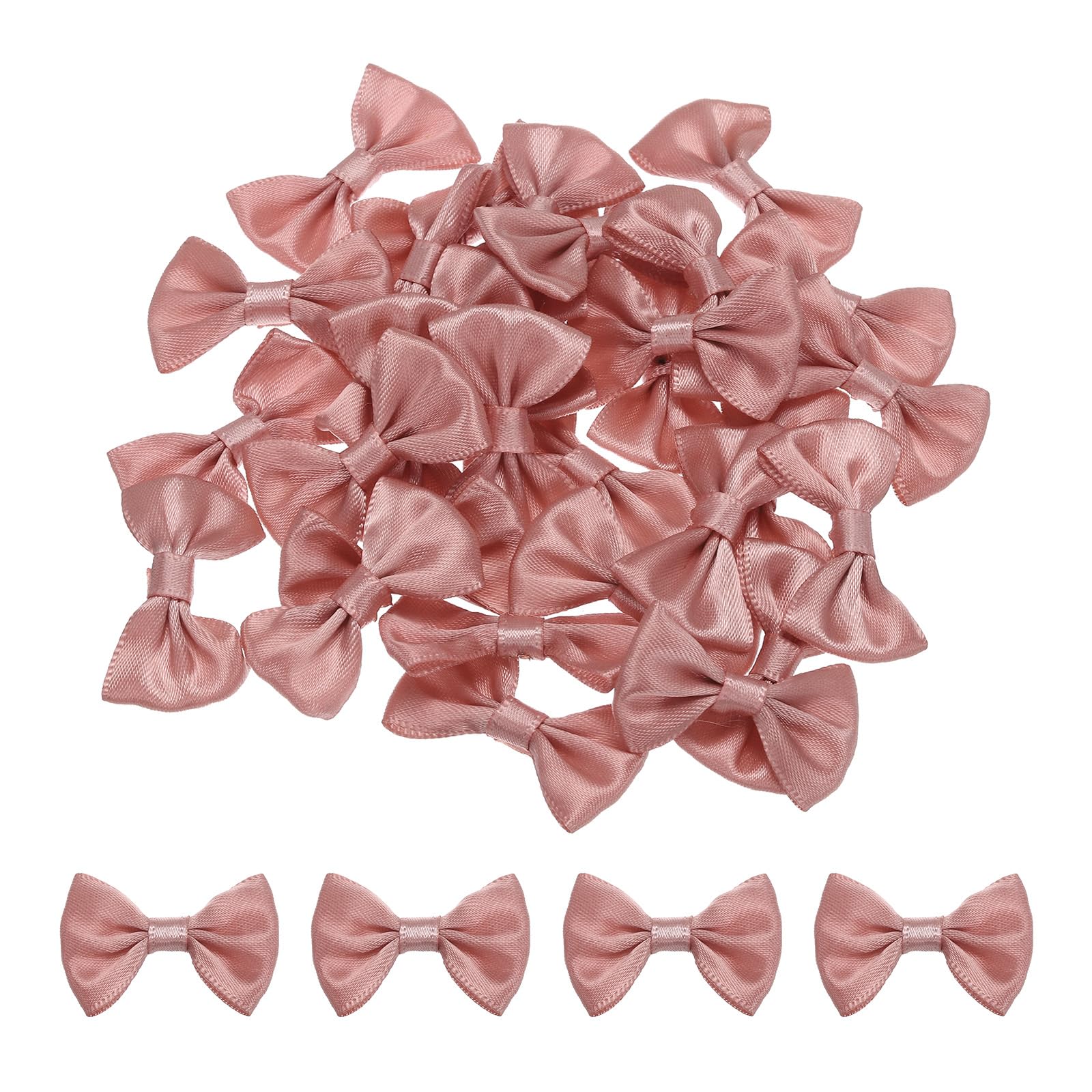 QUARKZMAN 50Pz Fiocchetti Rosa Coreano 3.8x2.5cm Fiocchi Nastro Raso per Creazioni Regalo Fiocco Piccoli per Decorazioni all'Ingrosso Mini Fiocchetti Natalizi
