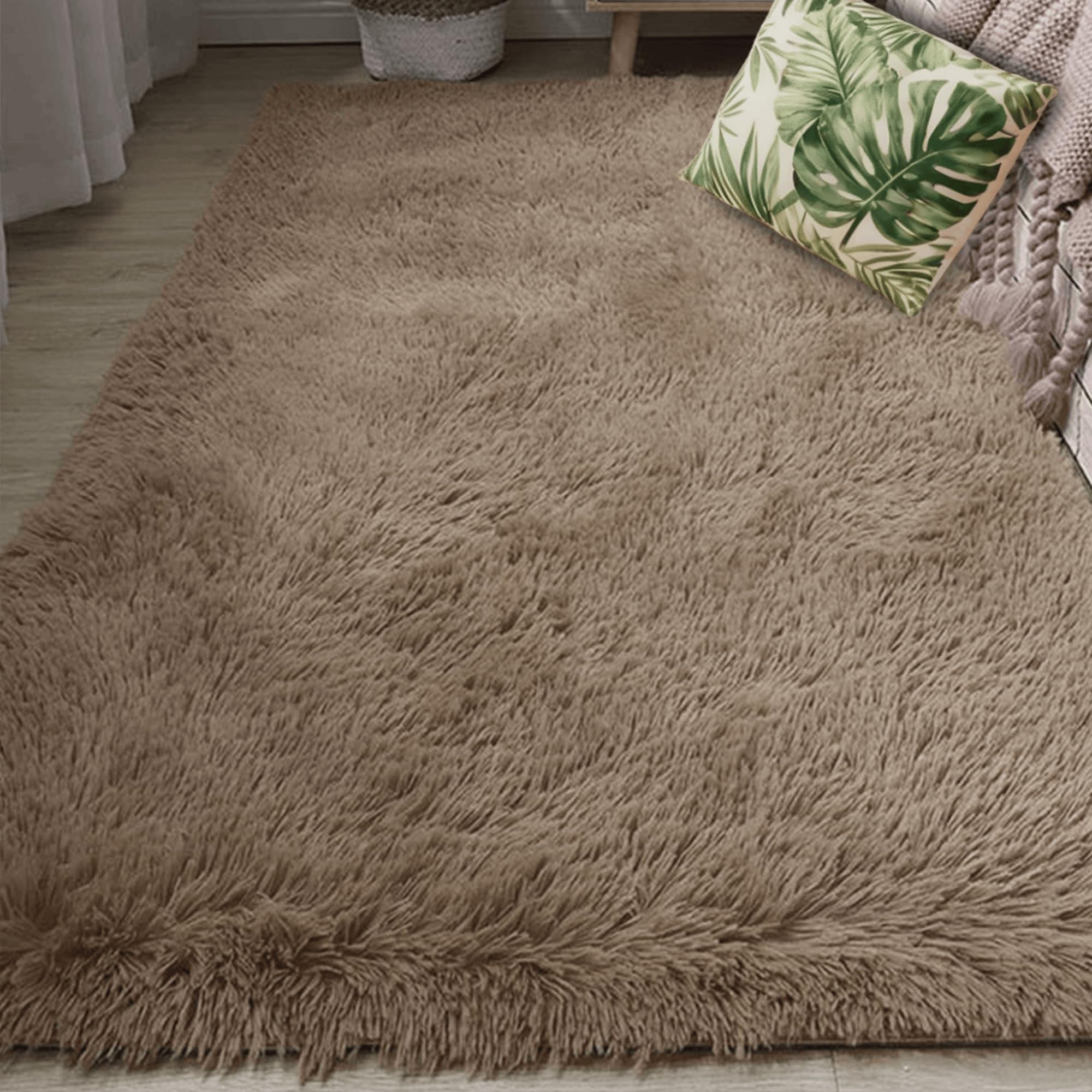 Tapis de salon 160 x 330 cm shaggy haute densité style moderne