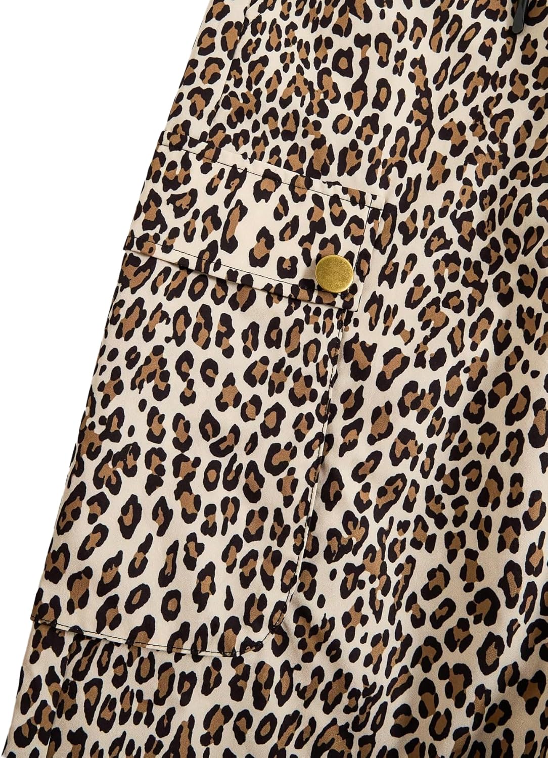 Floerns Women's Leopard Straight Leg Cargo Pants Cheetah Drawstring Ruched Trousers - Image 6