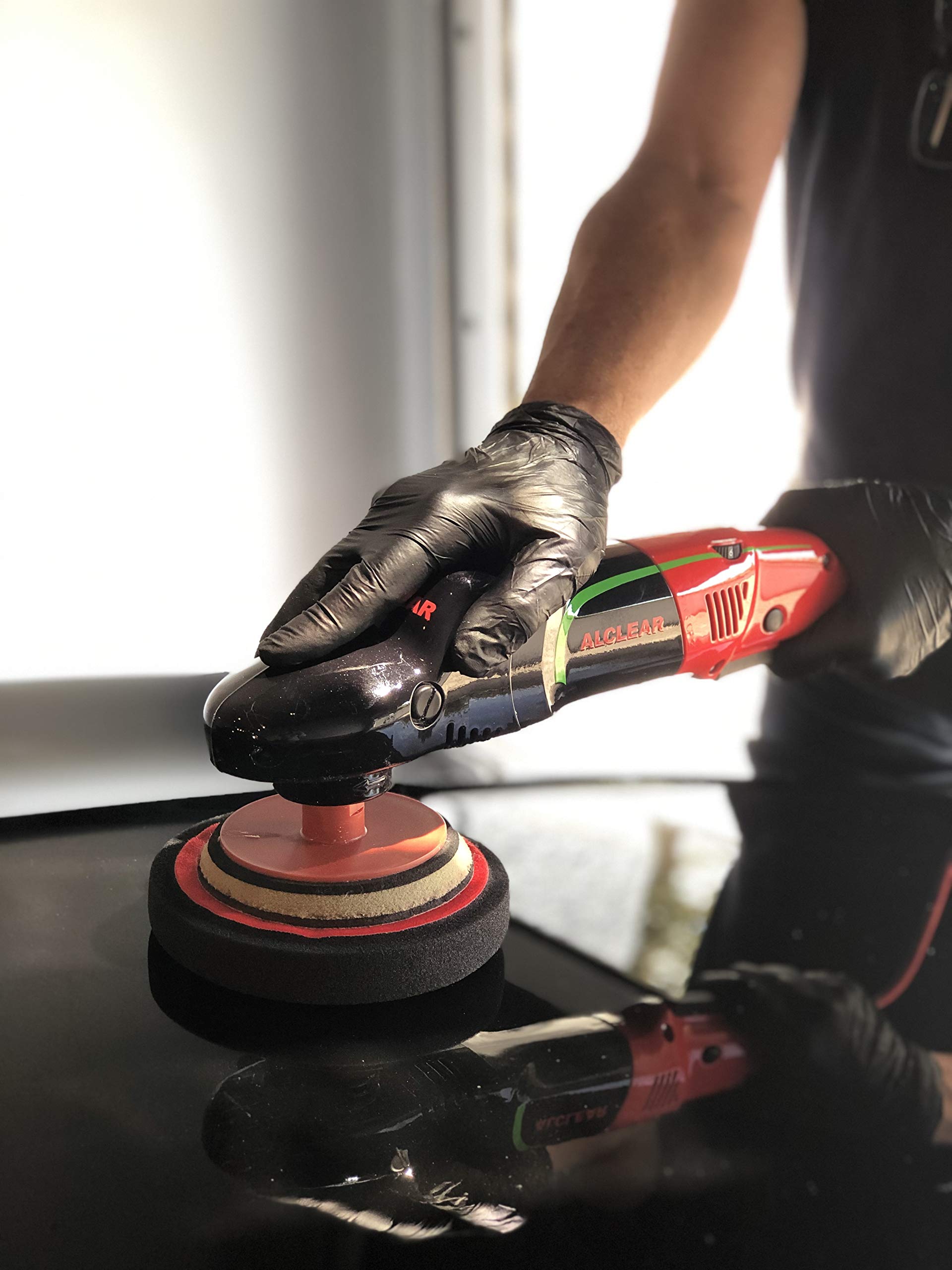 Piattino Di Sostegno Professionale ALCLEAR Per Lucidatrice - 140 Mm, Rosso, Filettatura M14 - Made In Germany - 3
