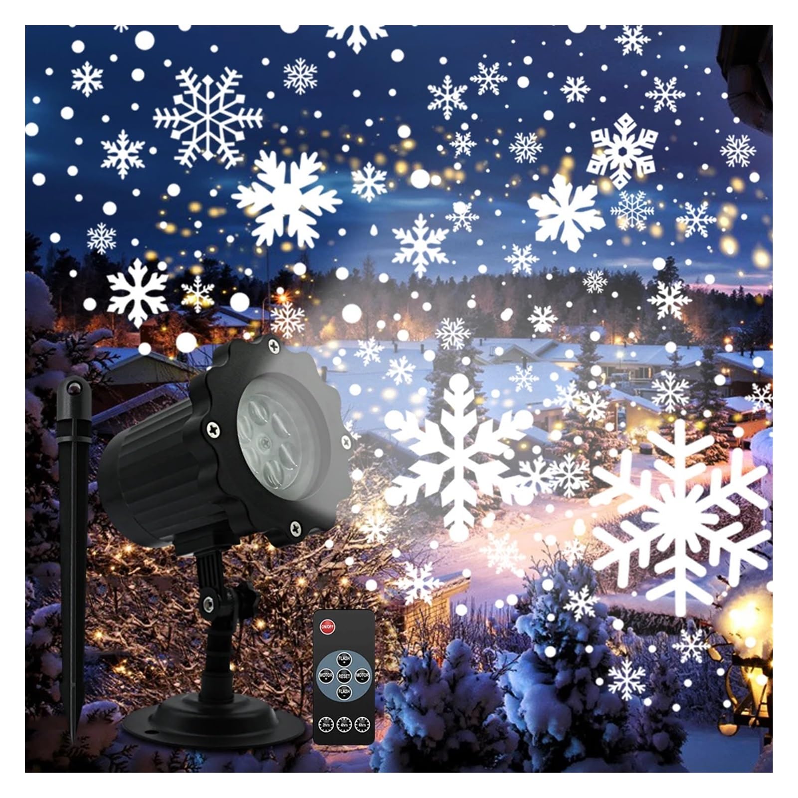 proiettore di luce, Fiocco di neve Natale a LED, luce IP65, lampada da giardino for esterni con in movimento
