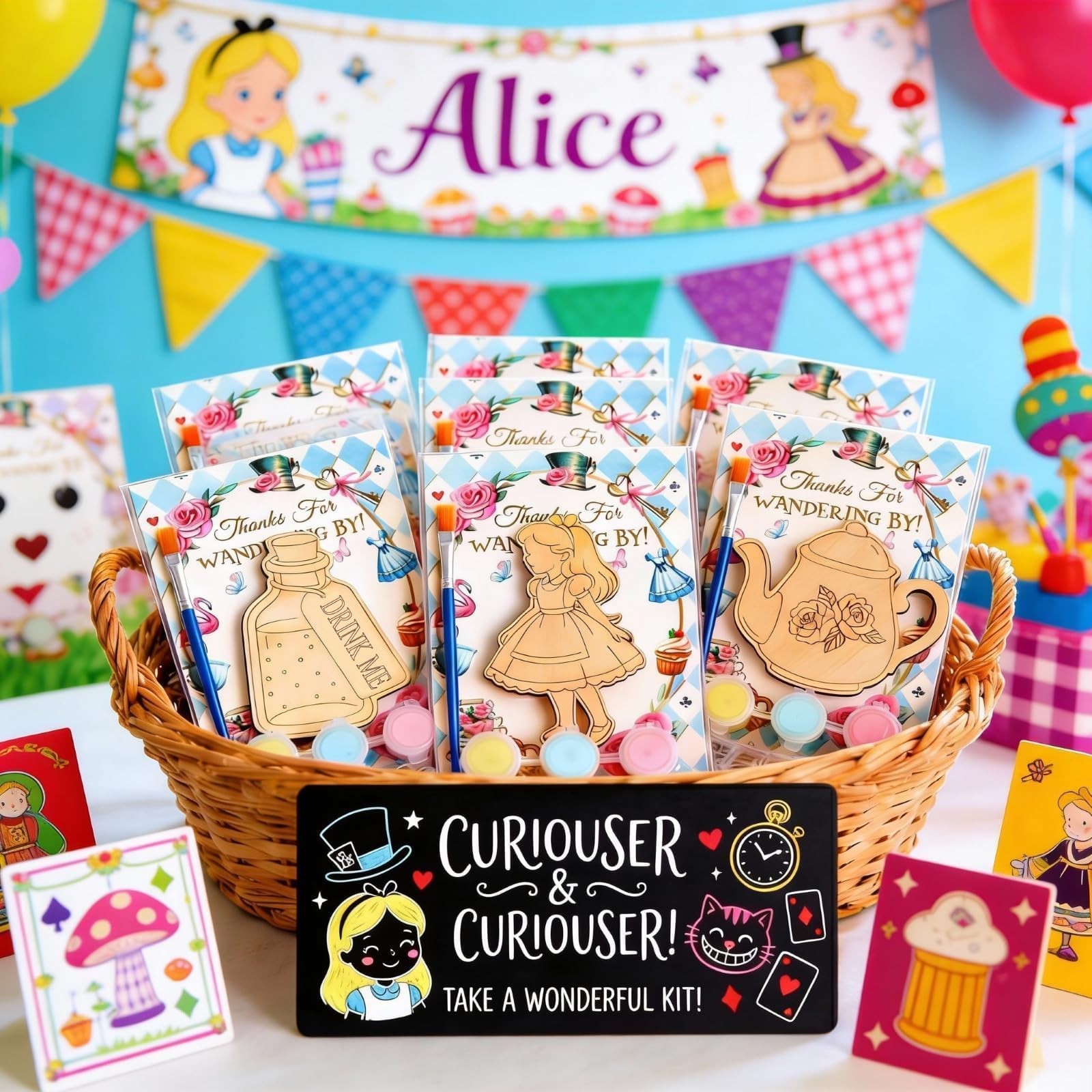 Alice Party Favors for Kids - Paint Your Own Magnet Kits -5