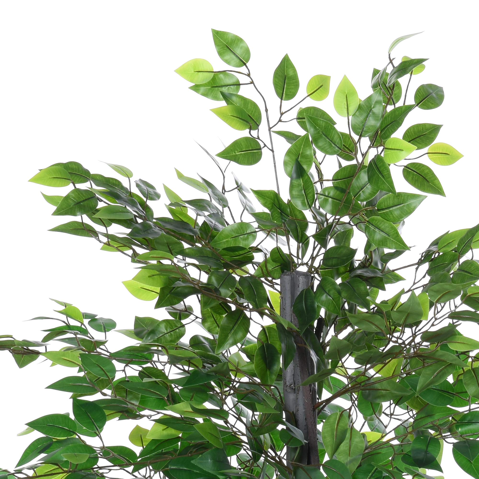 Outsunny Arbre Artificiel Plante Artificielle ficus H.1,45 m Tronc Branches Liane Lichen Feuilles Grand réalisme Pot Inclus