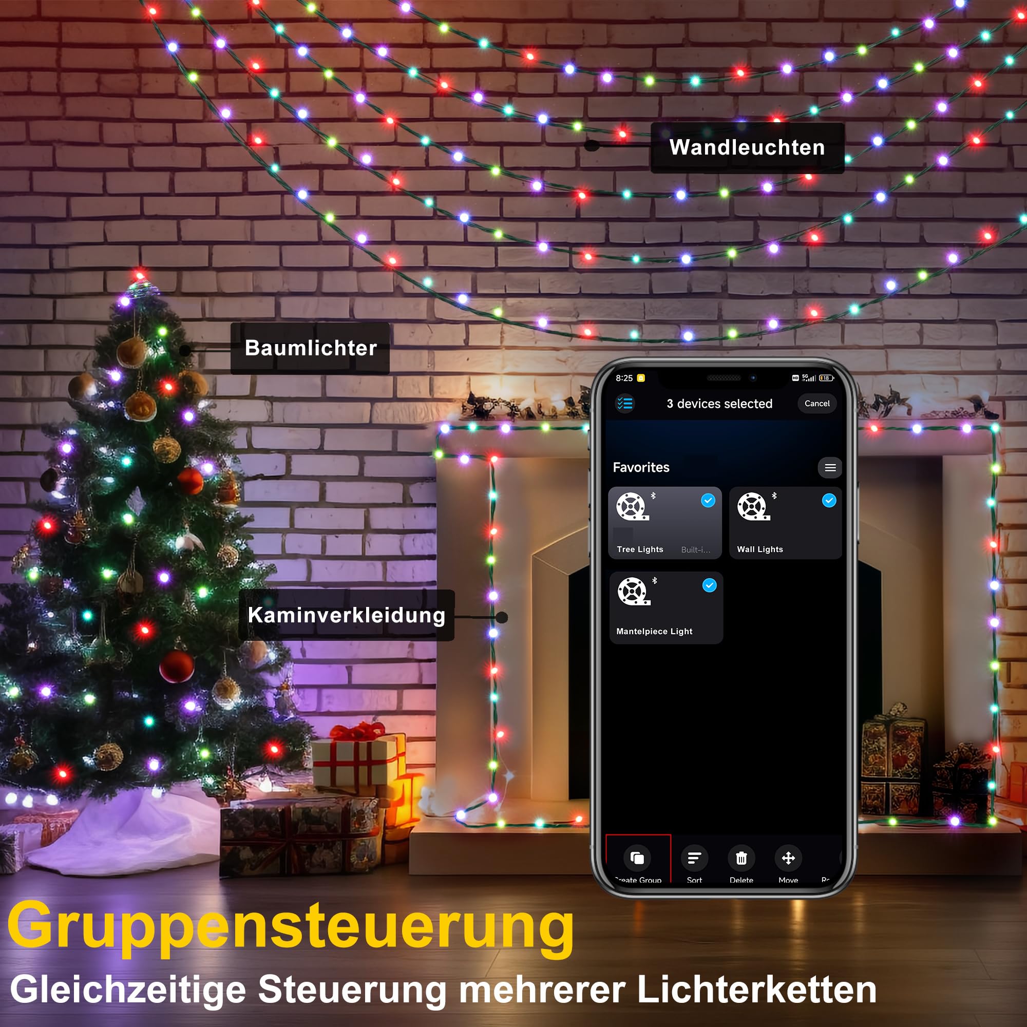 LED Lichterkette Intelligente 30M 300LEDs - RGB Farbwechsel per Fernbedienung & APP, Zeitschaltuhr, Musik Sync, DIY-Modus | Ideal für Weihnachten, Zimmer, Küche, Party & Festivals
