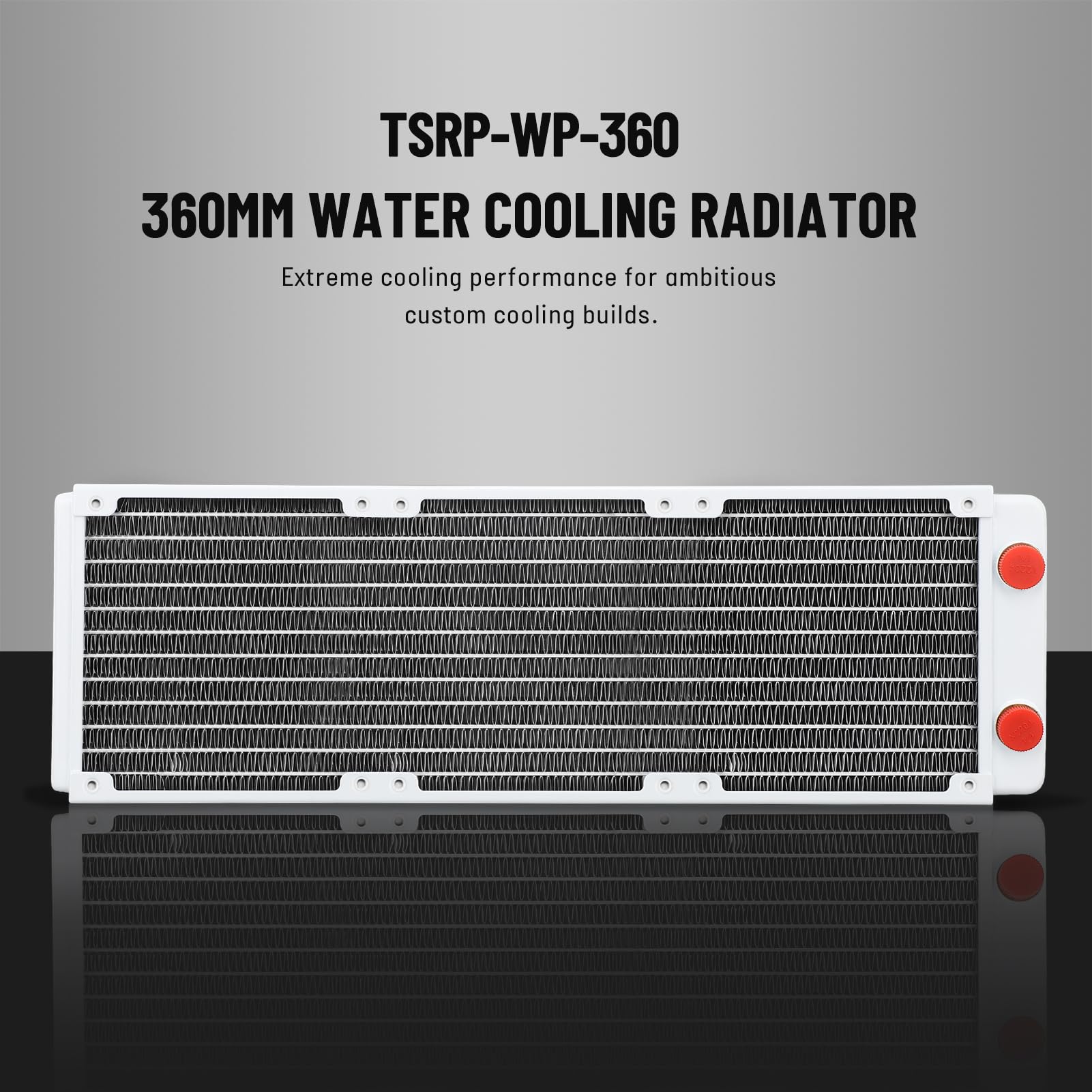 Diyeeni 360 mm Radiatore, CPU di rame scambiatore di calore con filettatura 1/4", 12 tubi e kit di viti, dissipatore di calore universale per computer, bianco