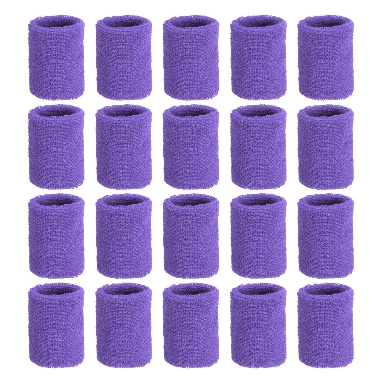 sourcing map Wrist Sweatbands Sports Wrist Bands Sweat for Men & Women Athletic Absorbent for Basketball Football Tennis Soccer Running Working Out Light Purple, Pack of 20
