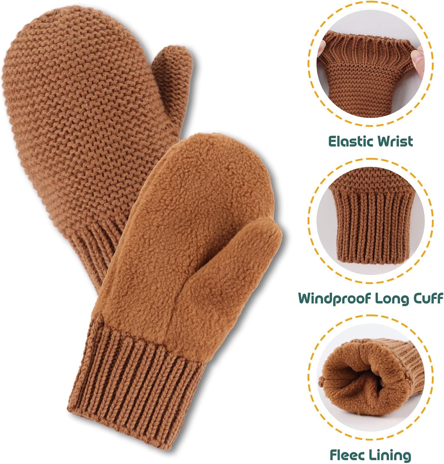 Basic Winter Baby Beanie Gloves Boys Girls Knitted Hat Pompom Kids Earflap Hats Warm Infant Toddler Beanie Mittens Set - Image 5