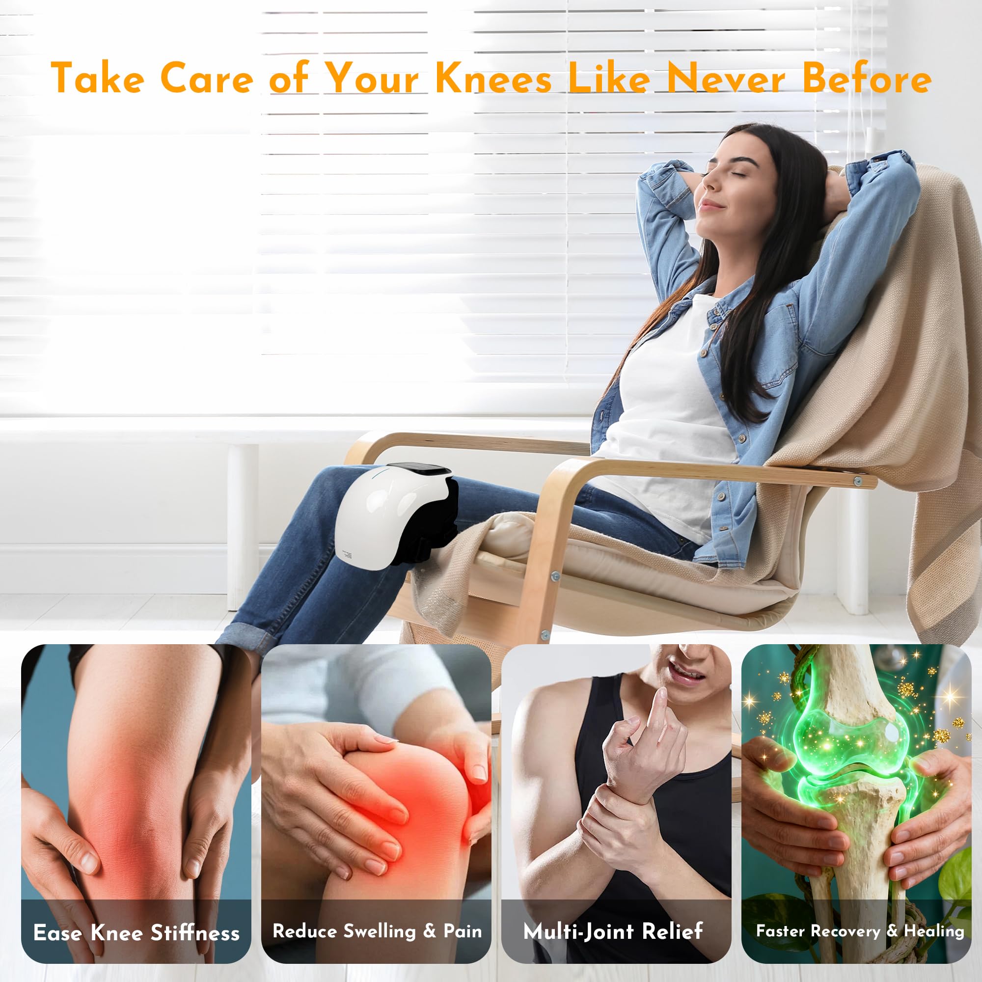 Brenzo Knee Massager - Heat & Vibration Relief -5